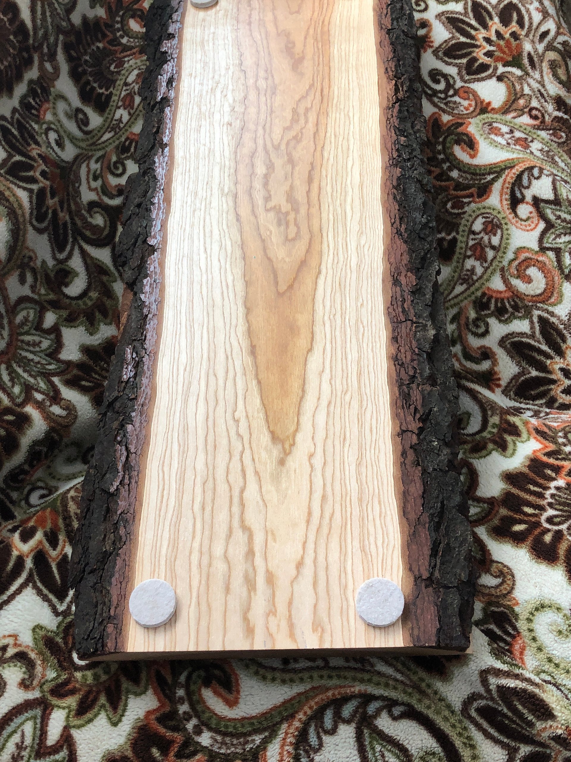 24" x 9" Cherry live edge Charcuterie board with curved handles product image (3)