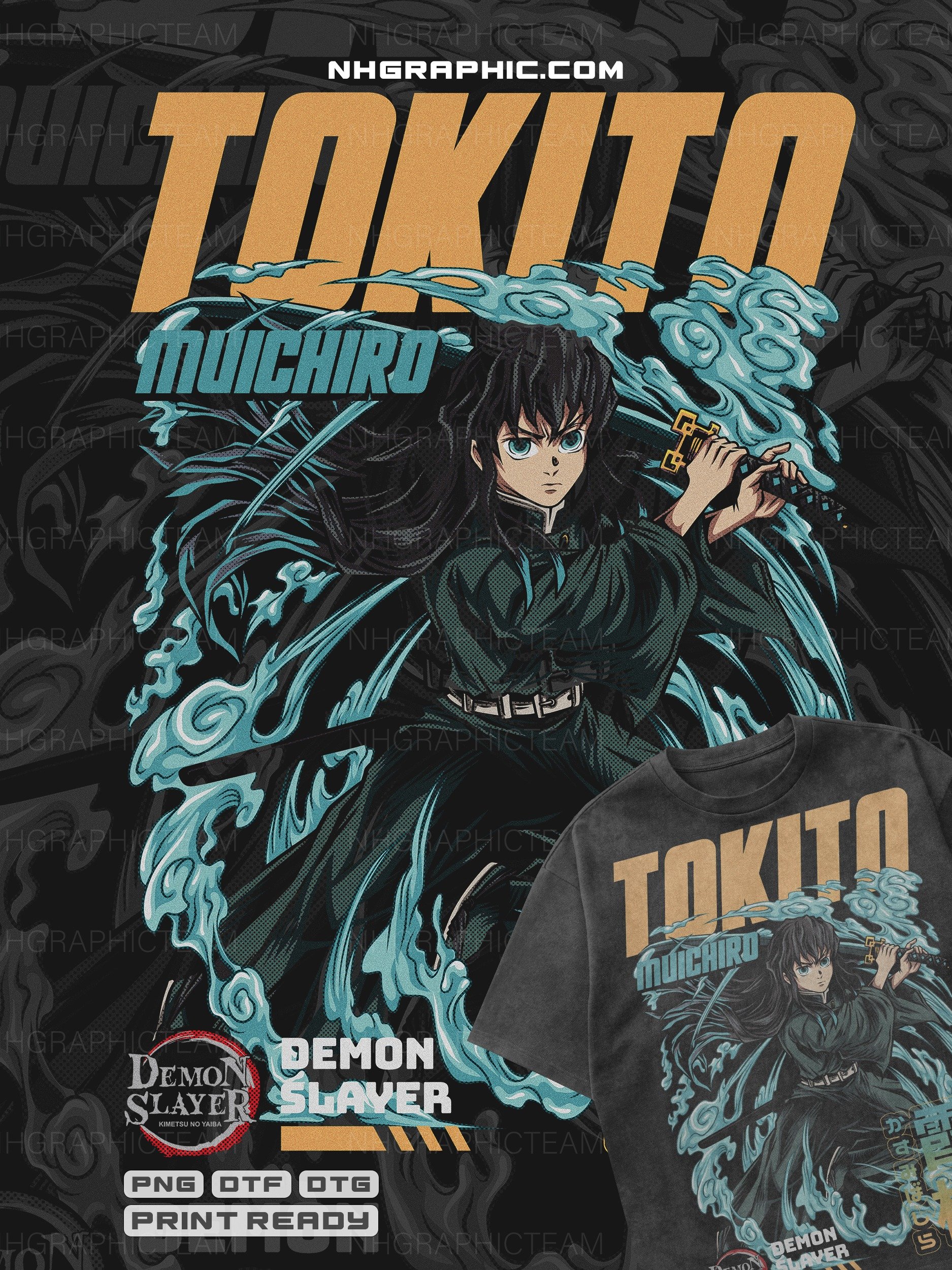 Hashira Halftone Demon Slayer DTF & DTG Bundle product image (8)
