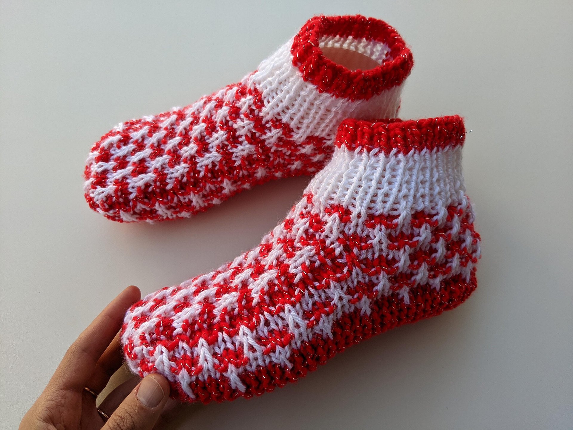 Christmas Knit Slipper Socks Pattern product image (4)