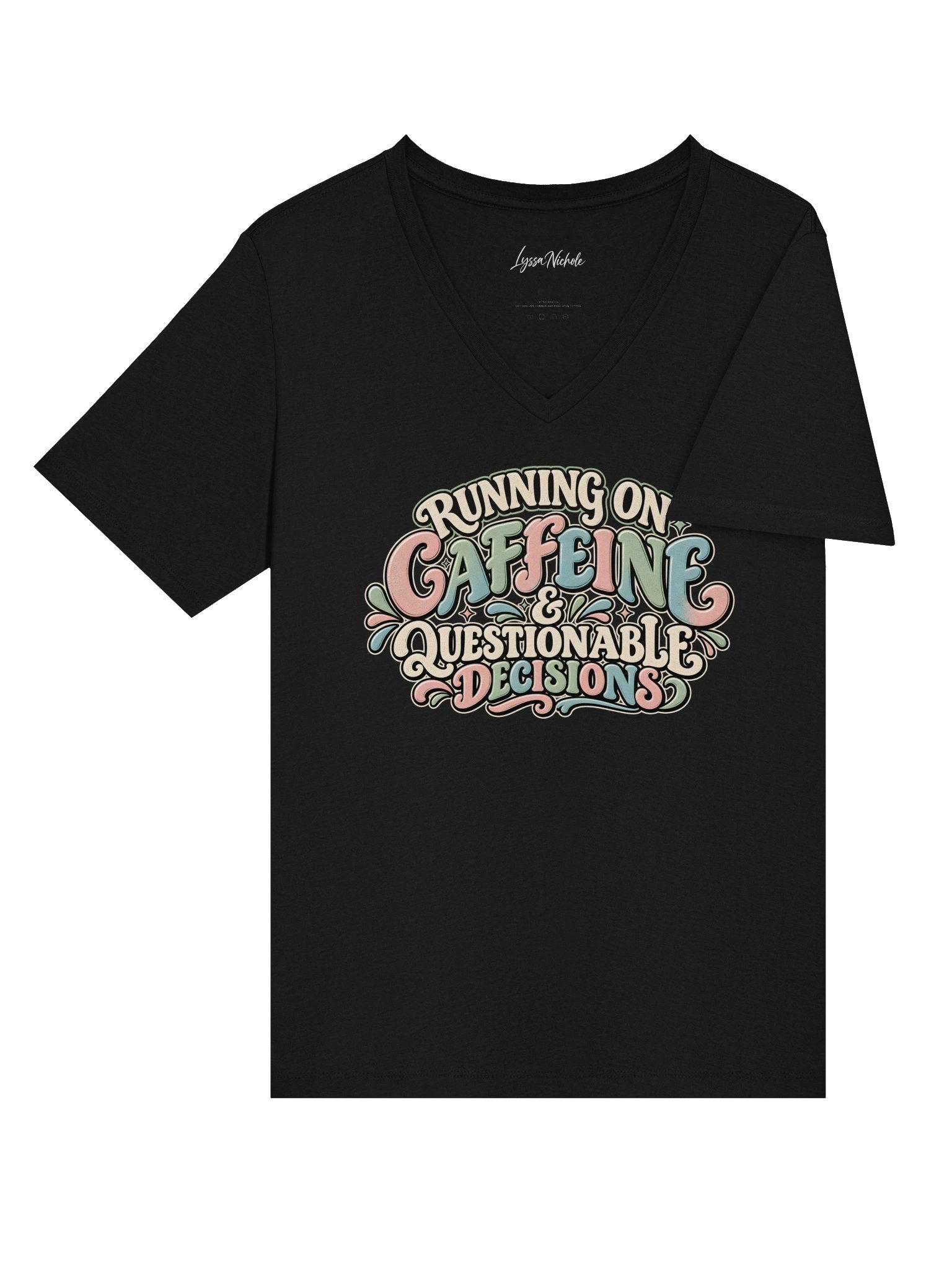 Running on Caffeine Retro V-Neck Tee product image (13)