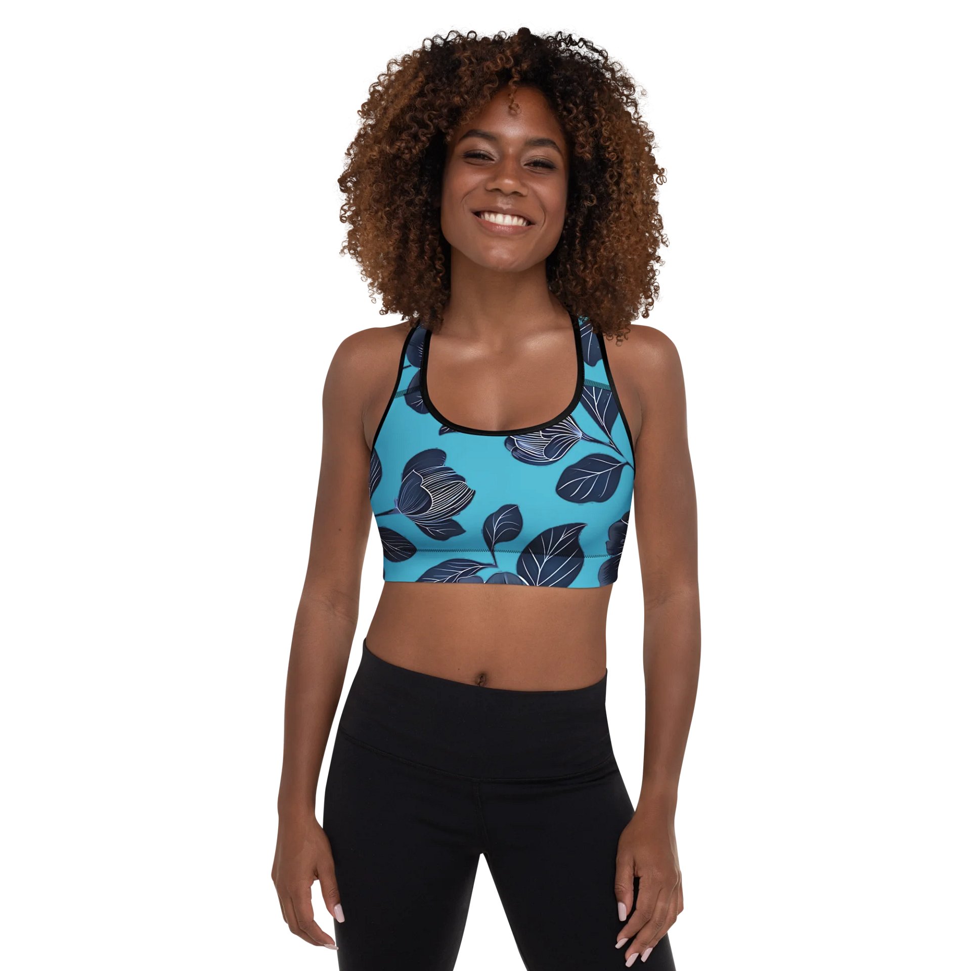 Symmetrical Floral Bliss Padded Sports Bra (DTAC) product image (7)