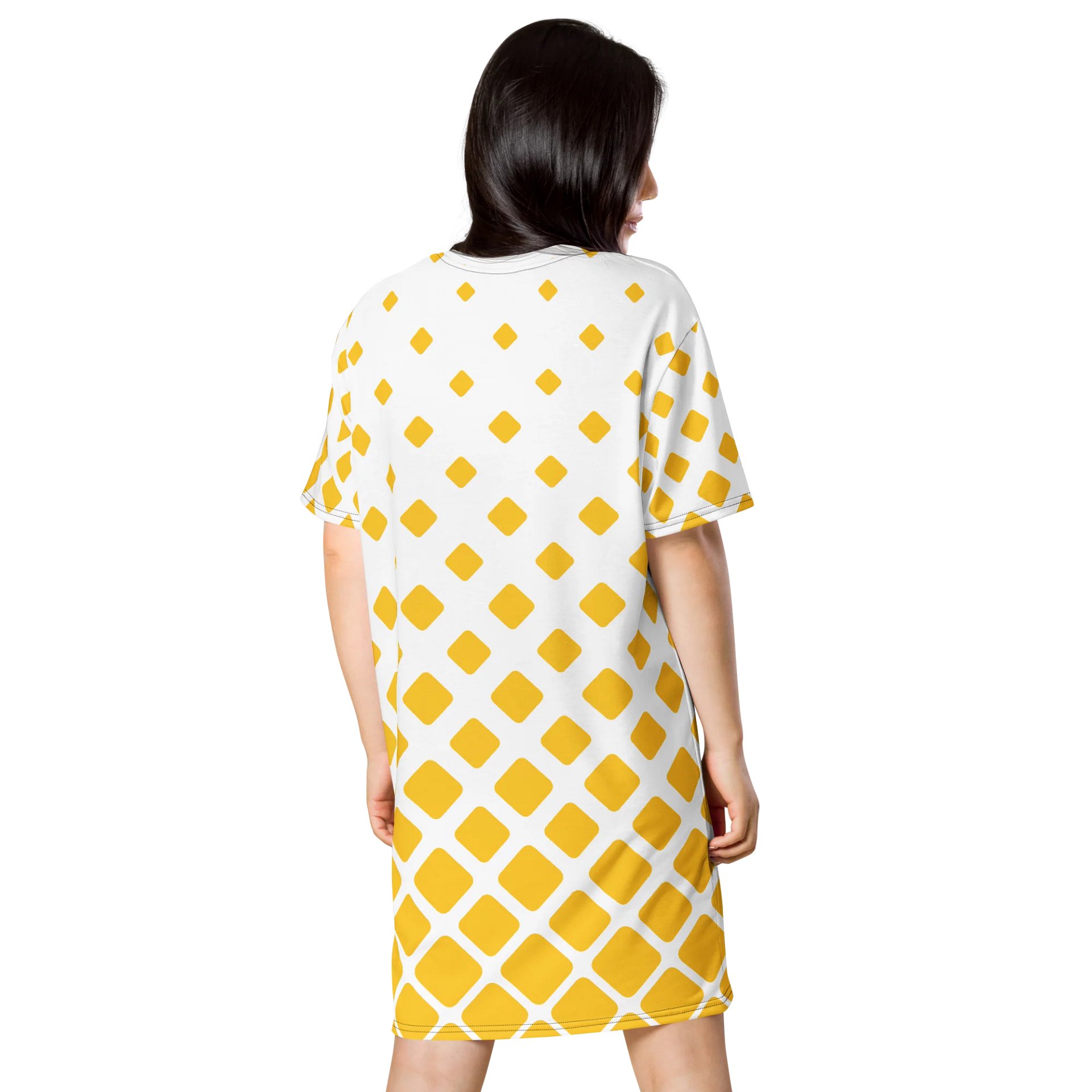 Exclusive Yellow Diamond Gradient T-Shirt Dress - Only at TDS Music product image (2)
