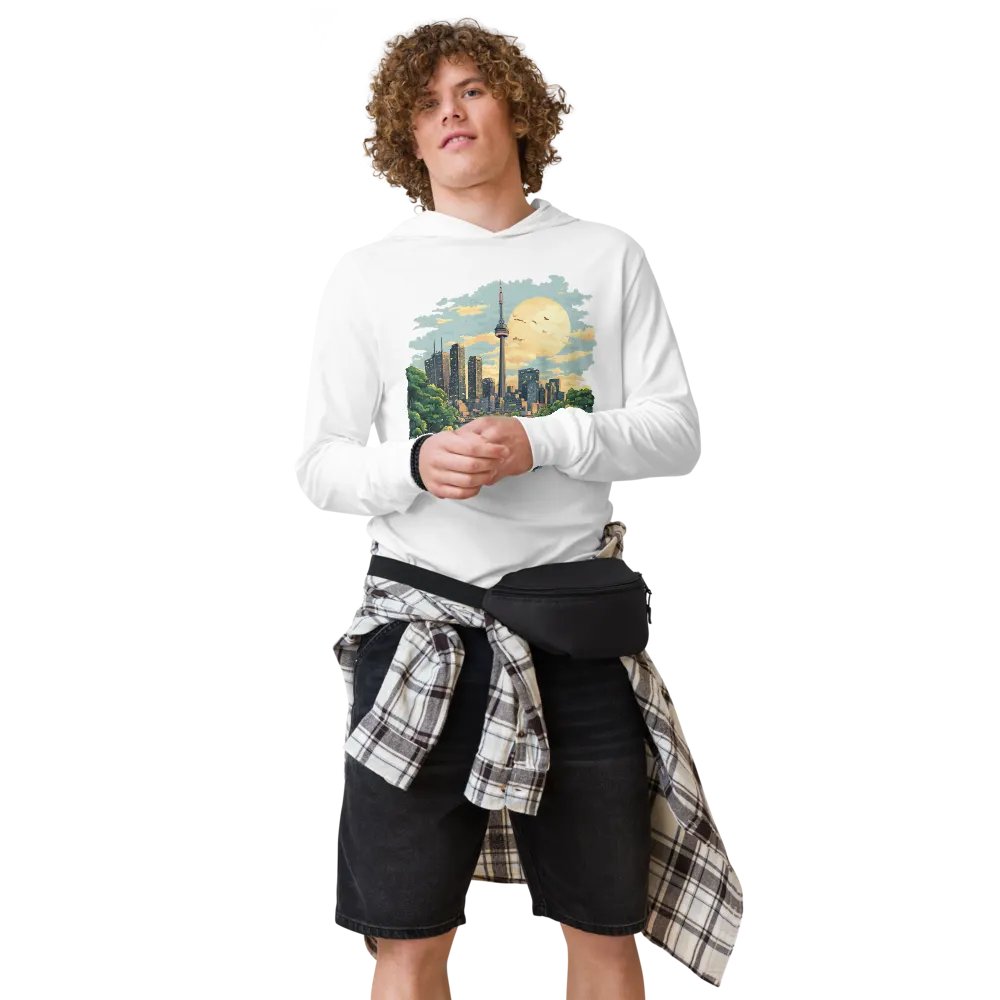 Toronto Vibes Unisex Hooded Tee – CN Tower Sunset product image (1)
