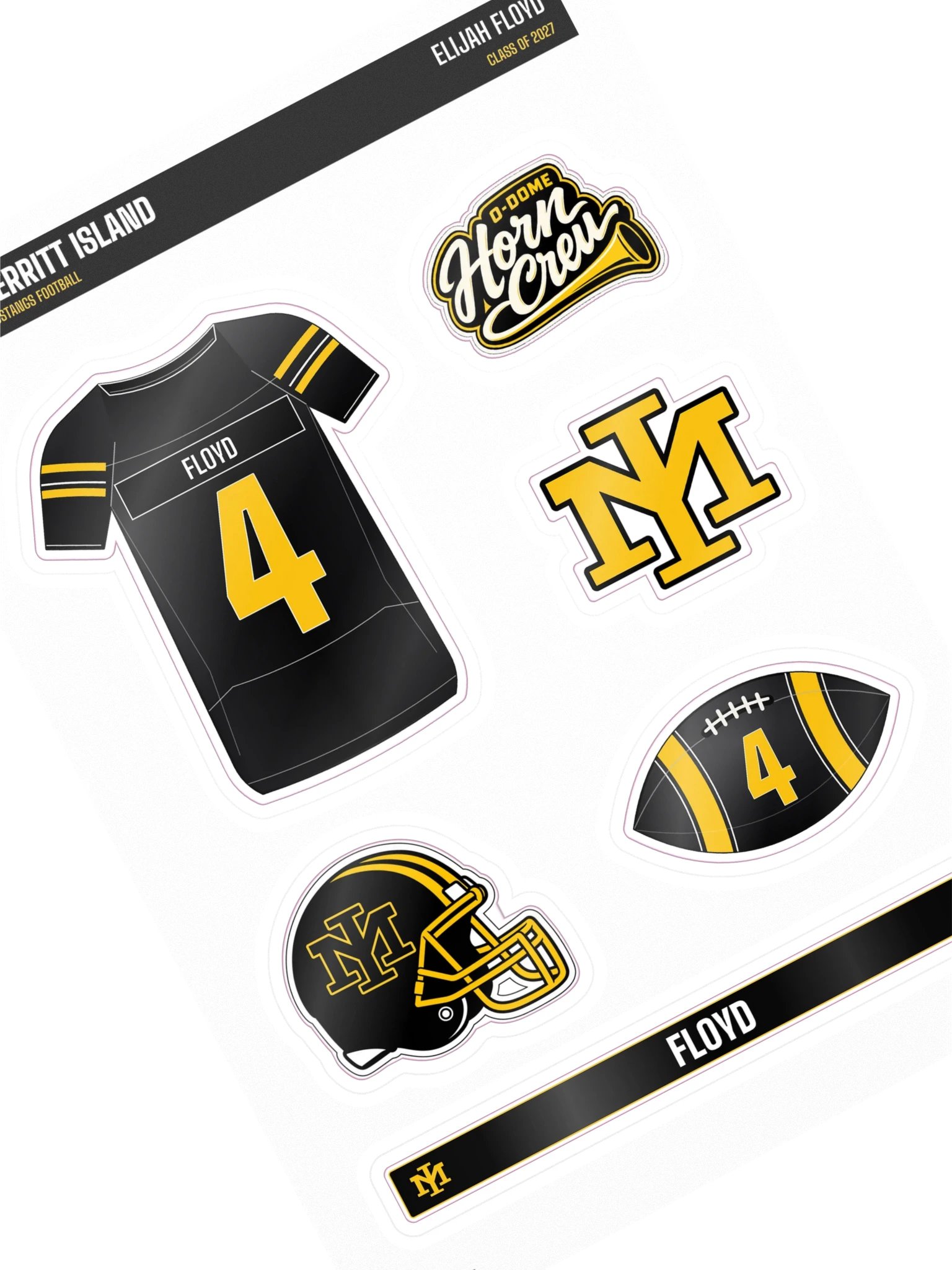 Elijah Floyd #4 — Mustangs Sticker Sheet product image (1)