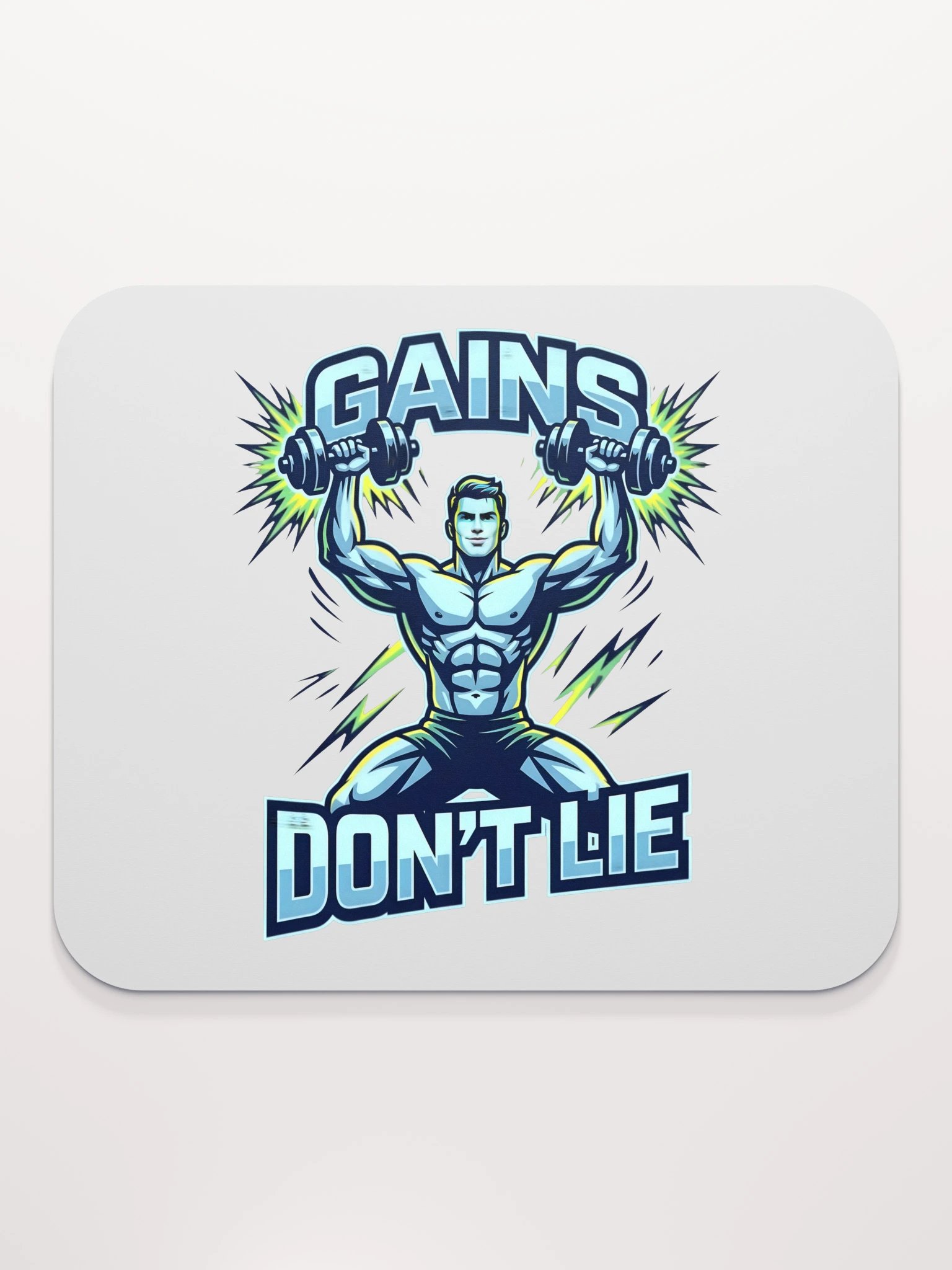 GAINS DON'T LIE Gym Mouse Pad | Fitness Motivation Desk Accessory product image (2)