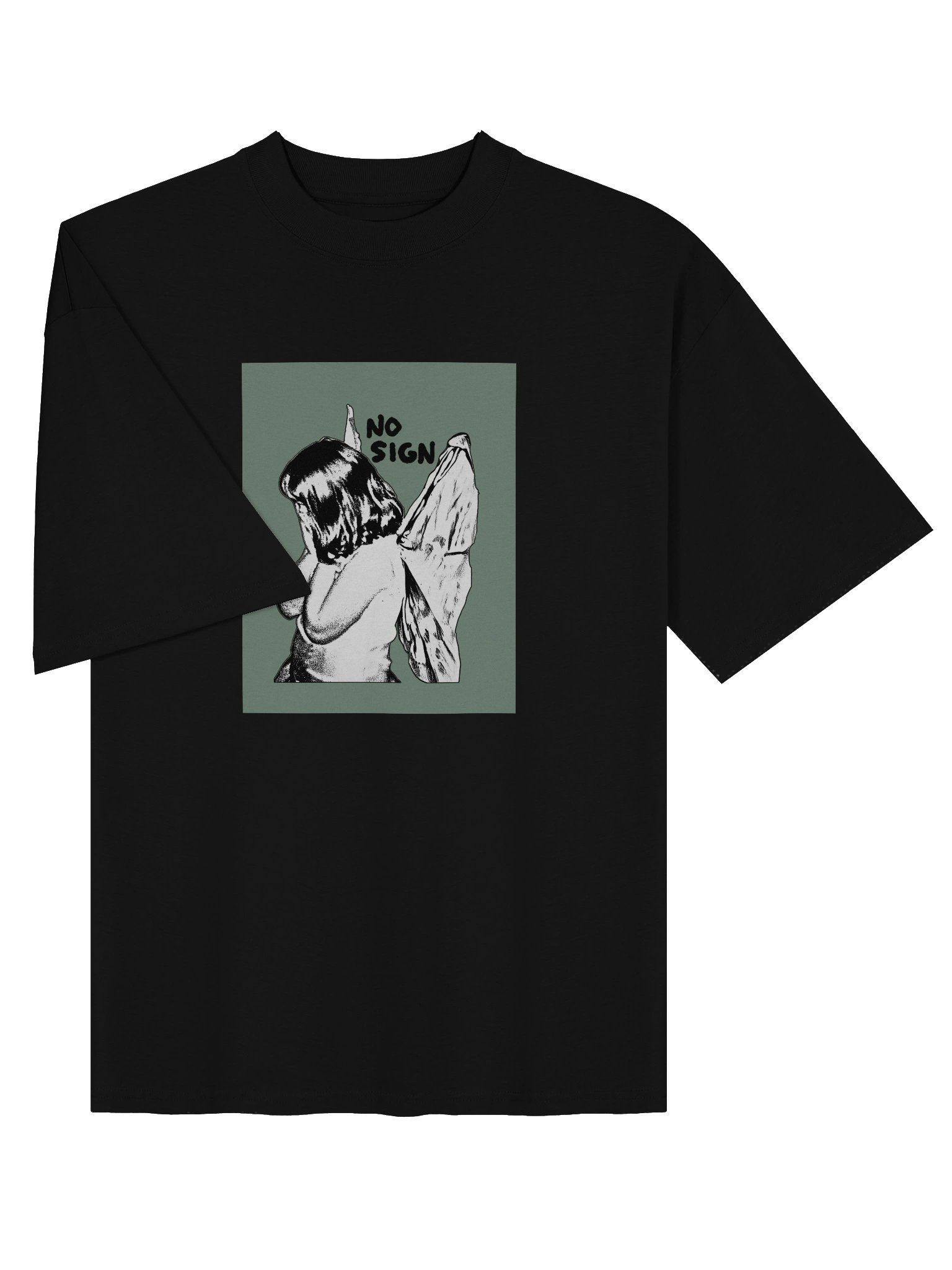 "NO SIGN" green unisex boxy tee product image (9)