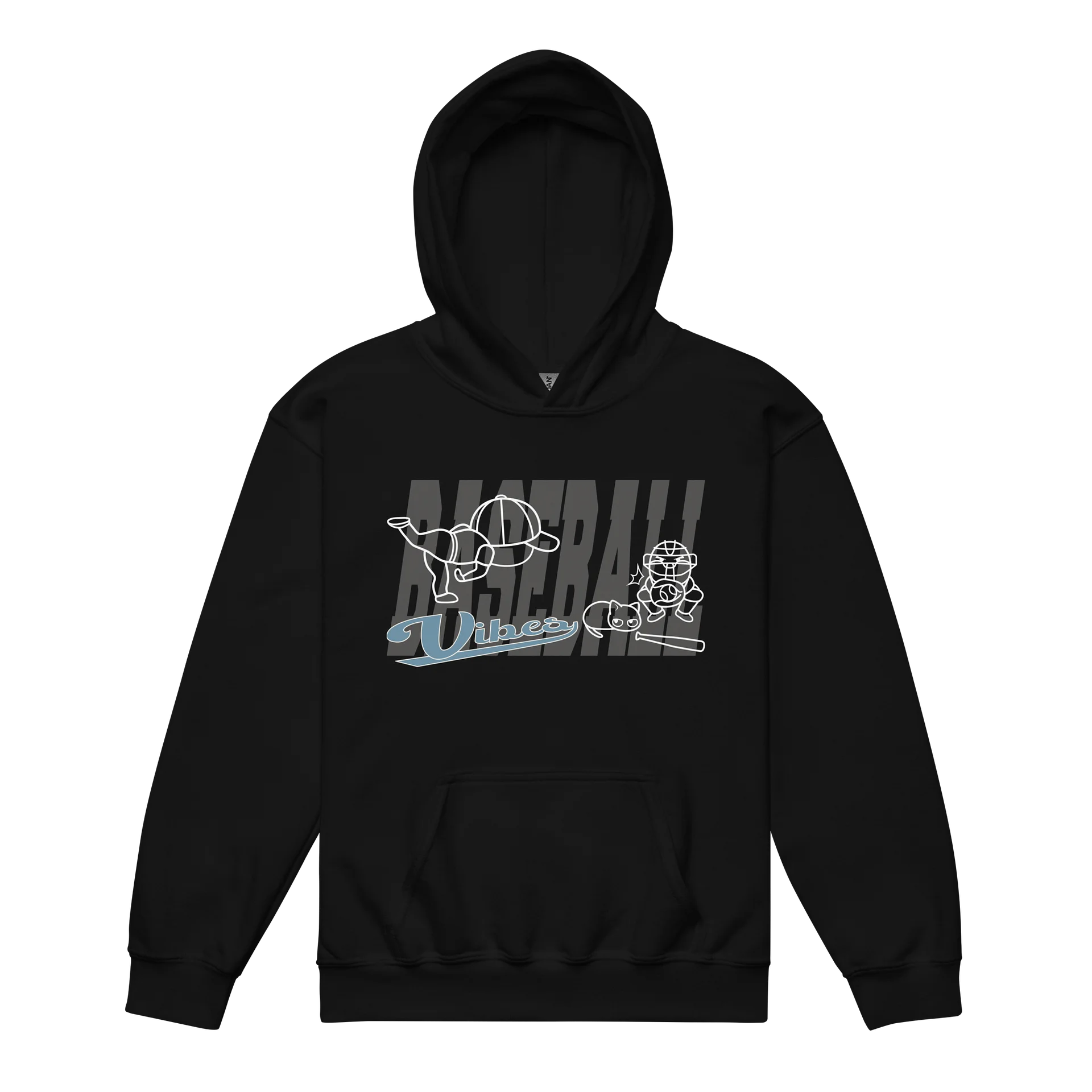 Baseball Cat (Baseball Vibes) - Unisex Youth Hoodie product image (1)