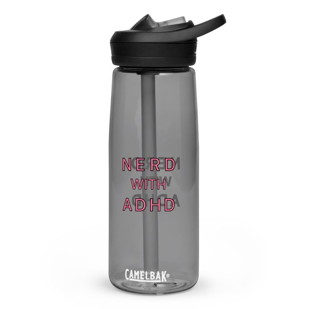 Nerd With ADHD Stylized Water Bottle product image (1)