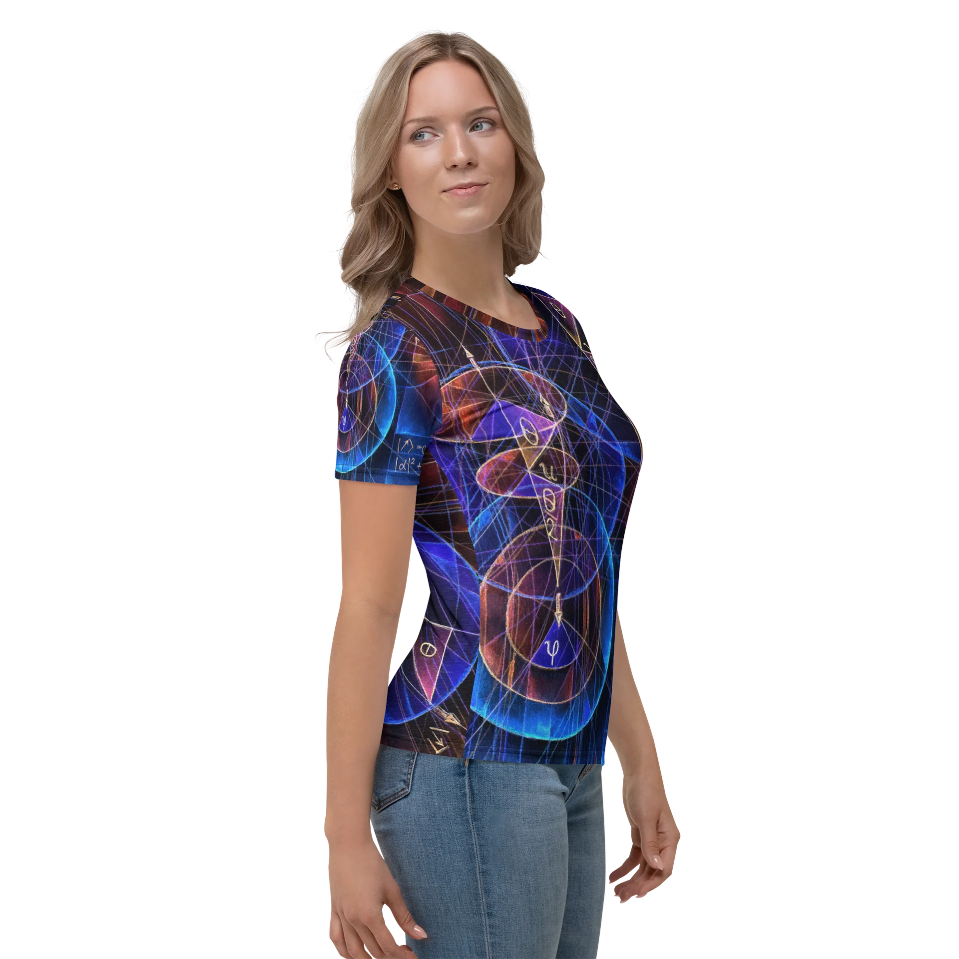 Spinning Projection - Quantum Physics Negative Art Women's Crew Neck T-Shirt product image (1)