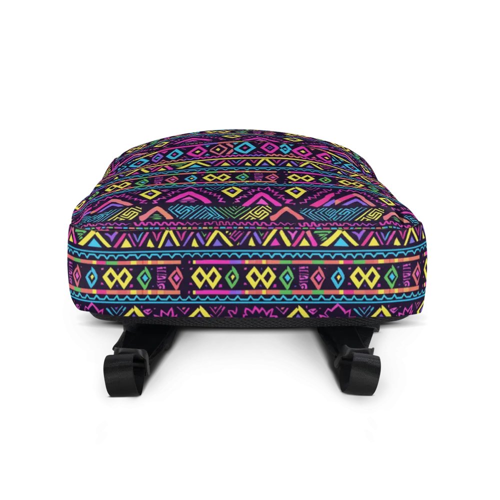 Neon Tribal Geometry Adventure Backpack product image (3)
