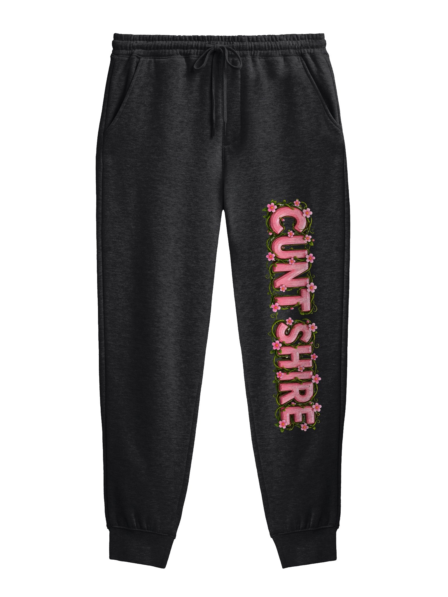 [CUNT SHIRE] Texture Fleece Joggers -Pink Logo- product image (1)