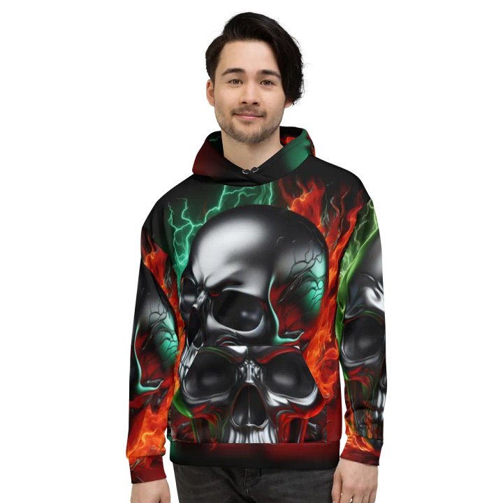 All-Over Print - Unisex Skull Hoodie #15 product image (2)