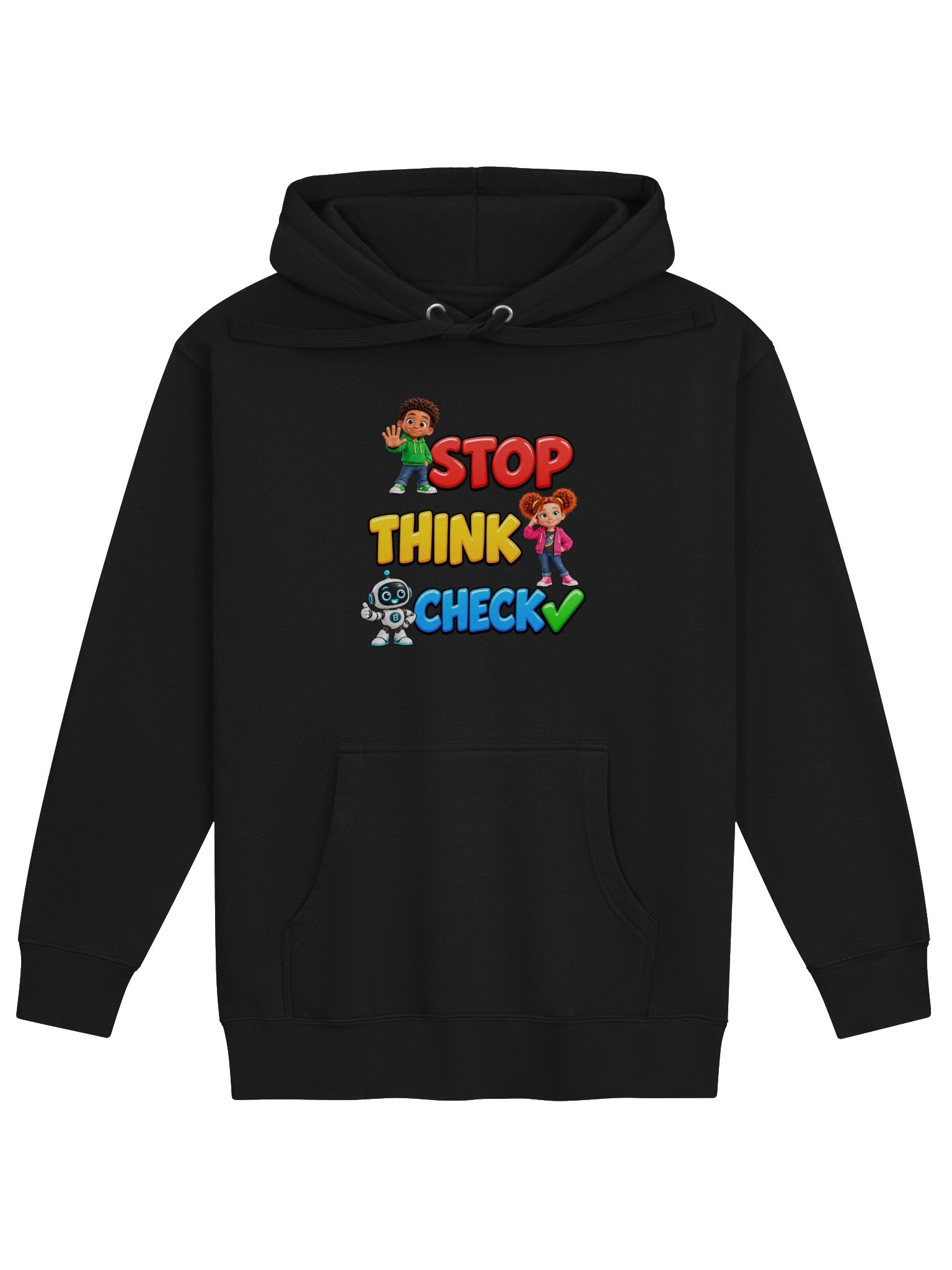 Stop, Think, Check Adult Unisex Hoodie | Marcus & Byte product image (14)
