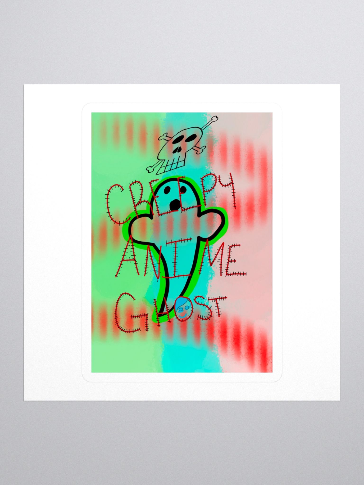 CreepyAnimeGhost Sticker product image (1)