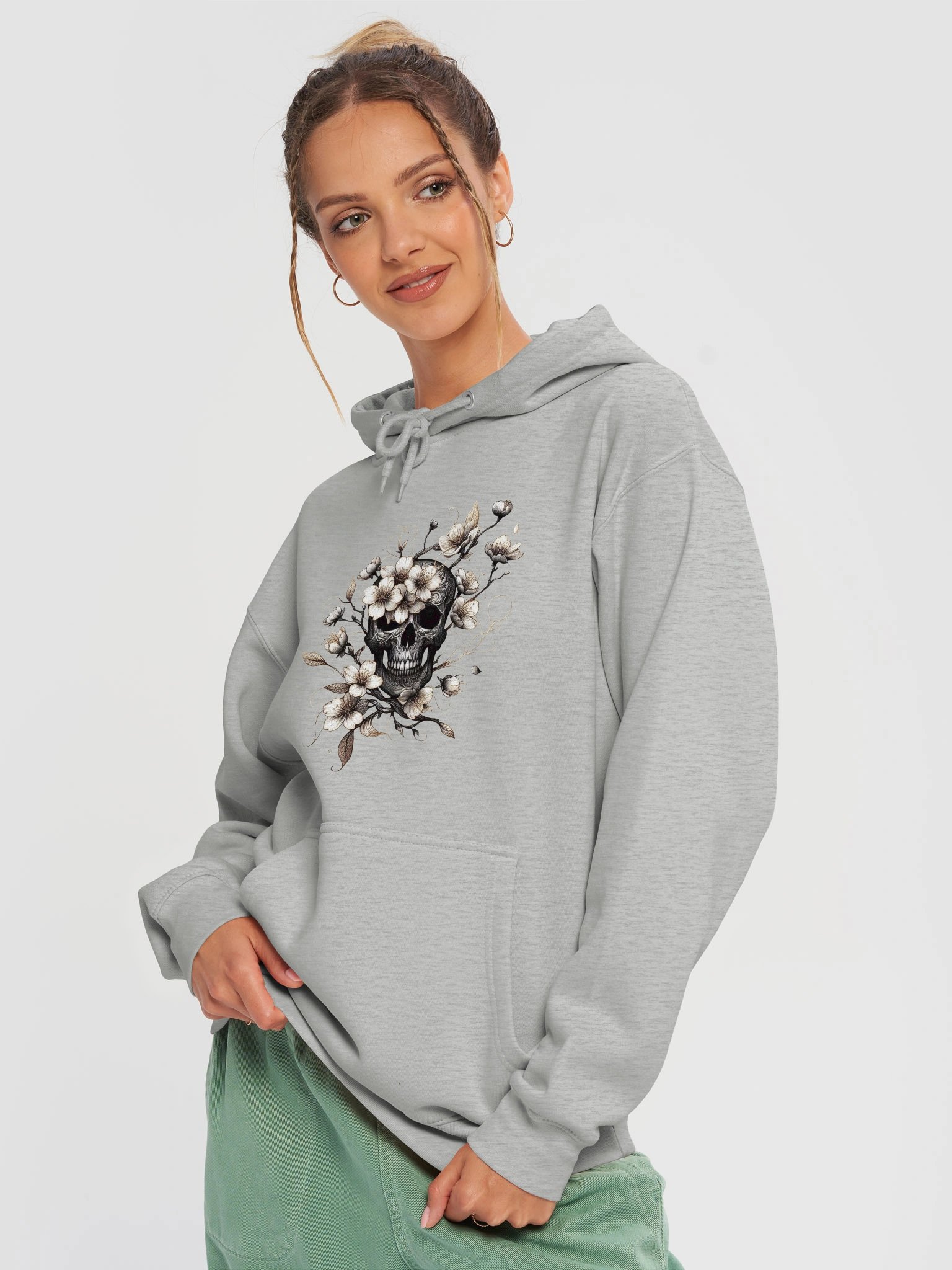 Floral Skull Gothic Premium Hoodie product image (23)