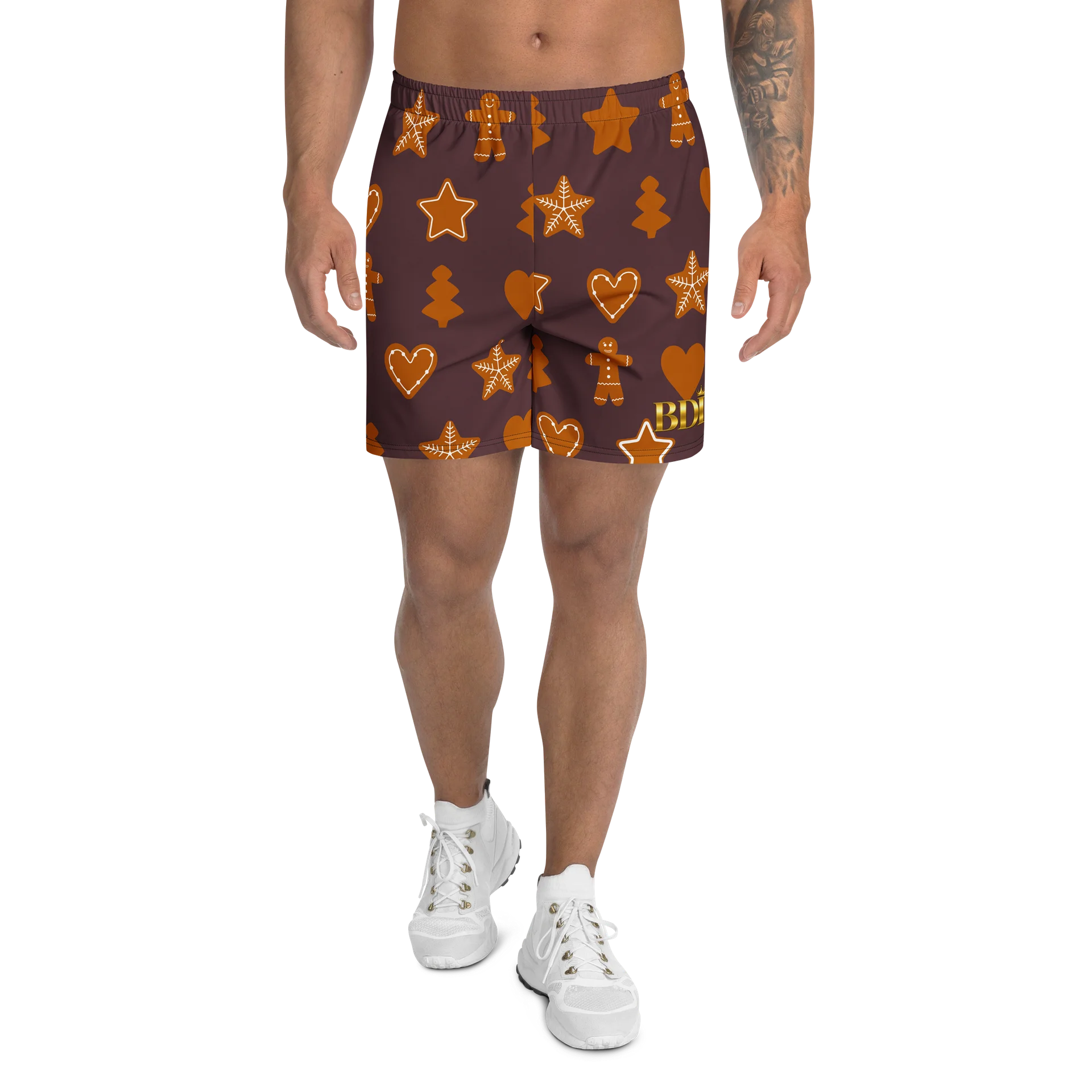Festive Gingerbread All-Over Print Athletic Shorts product image (1)