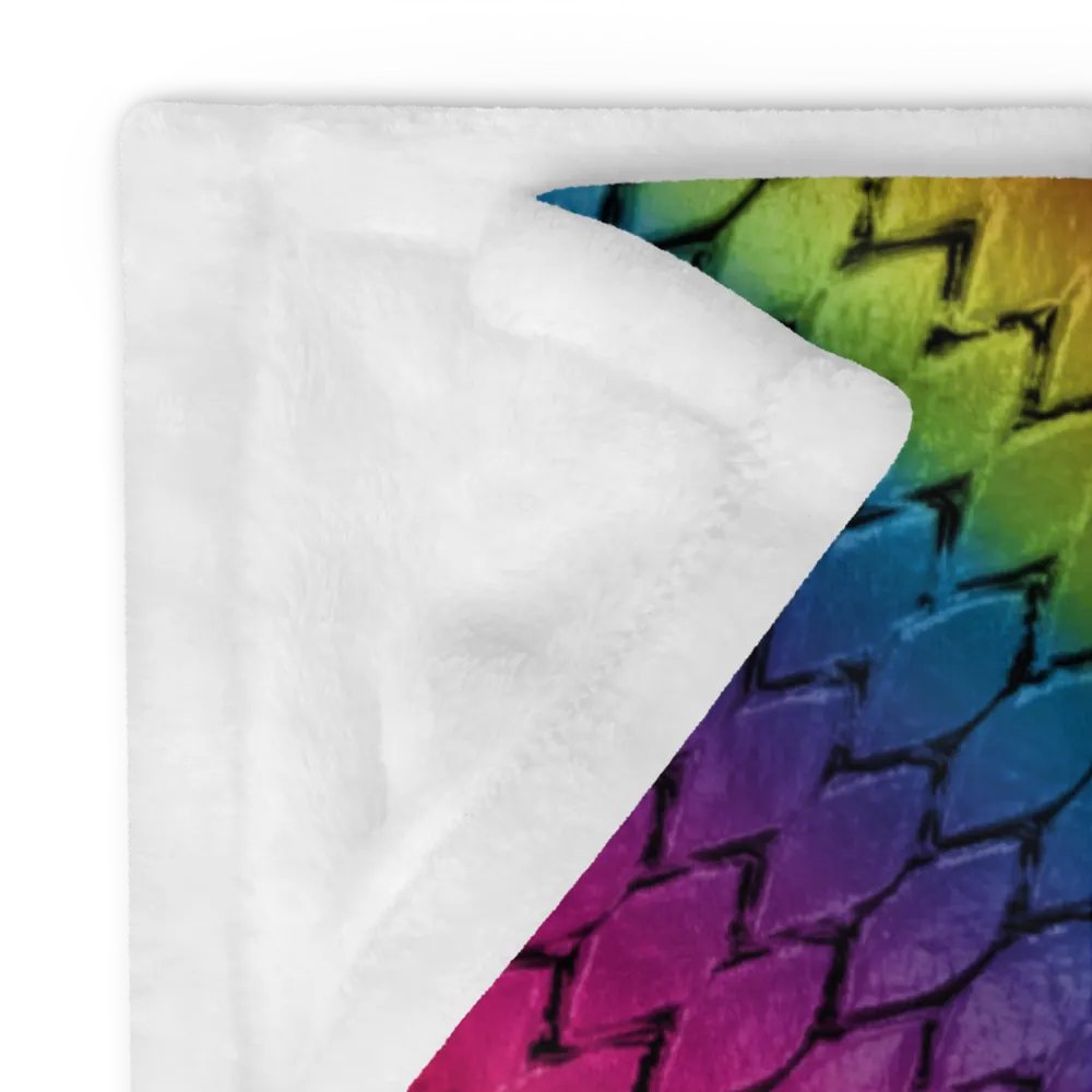 Diagonal Rainbow Dragon Scales Throw Blanket product image (12)