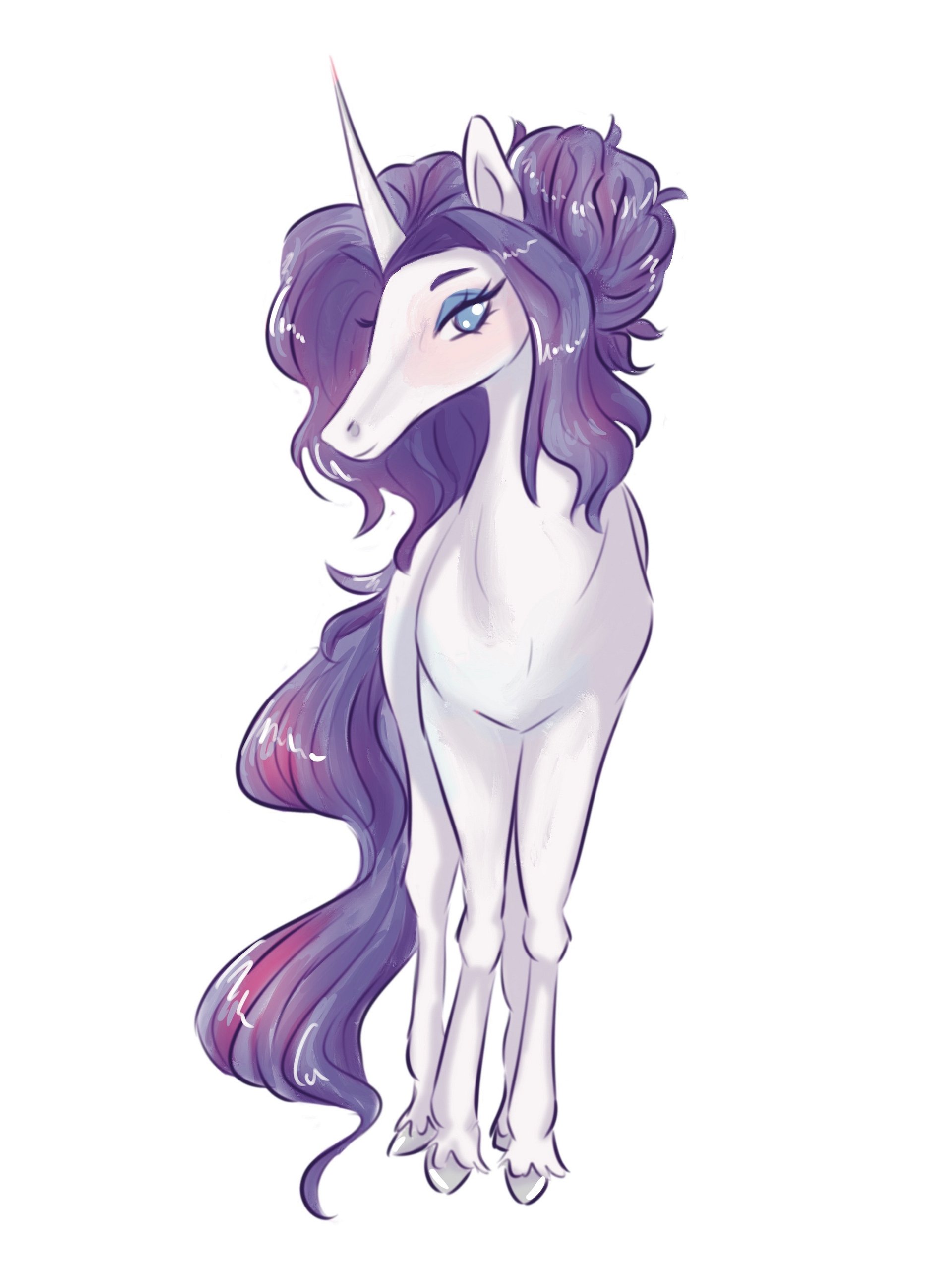 Purple haired unicorn sticker product image (1)