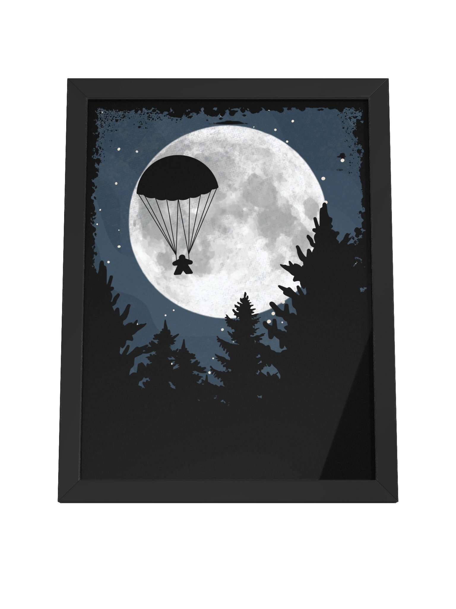 Parachute Meeple Full Moon Board Game Room Poster - FRAMED product image (16)