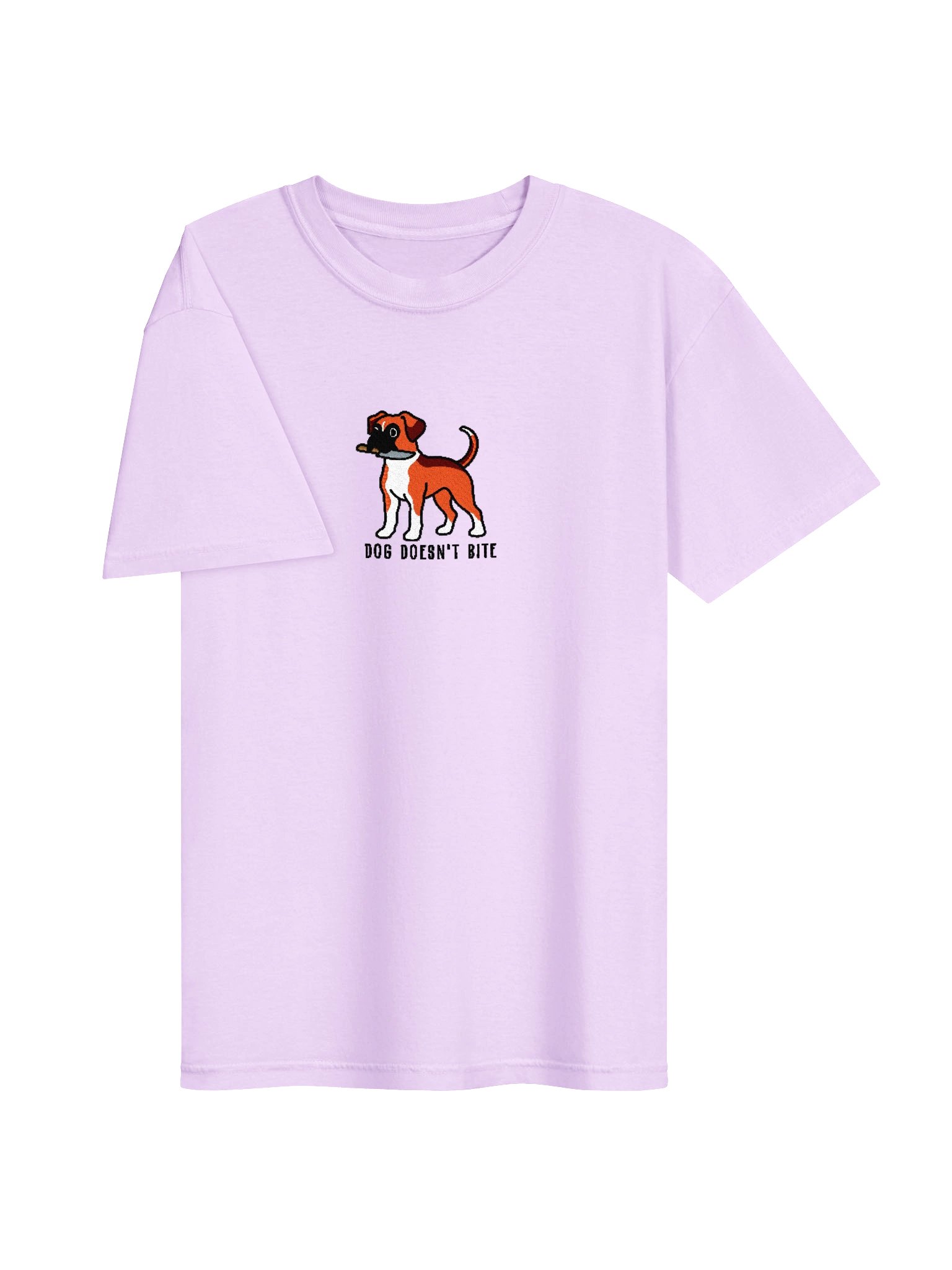 Dog Doesn't Bite Funny Chibi-Style Embroidered T-Shirt for Boxer(Red) Owners product image (93)