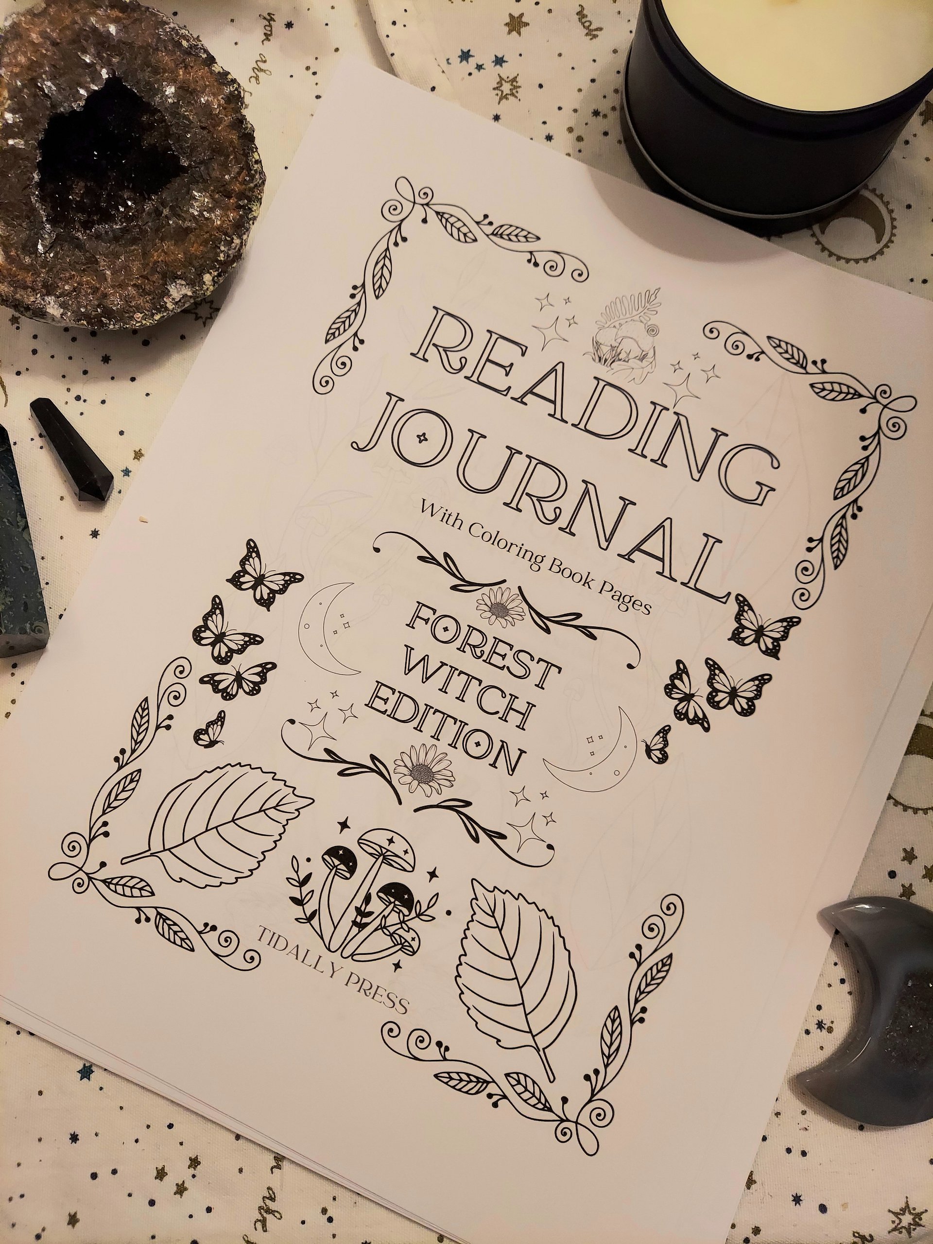 Printable Reading Journal with Coloring Book Pages: Forest Witch Edition product image (3)