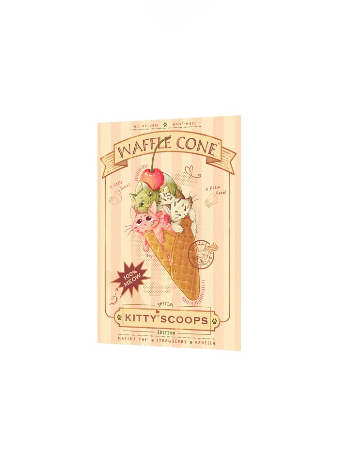 Kitty Scoops Waffle Cone Poster product image (4)