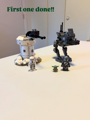 First one done @lego #themanodlorianandgrogu #starwarslego #fyp #foryourpage #starwars