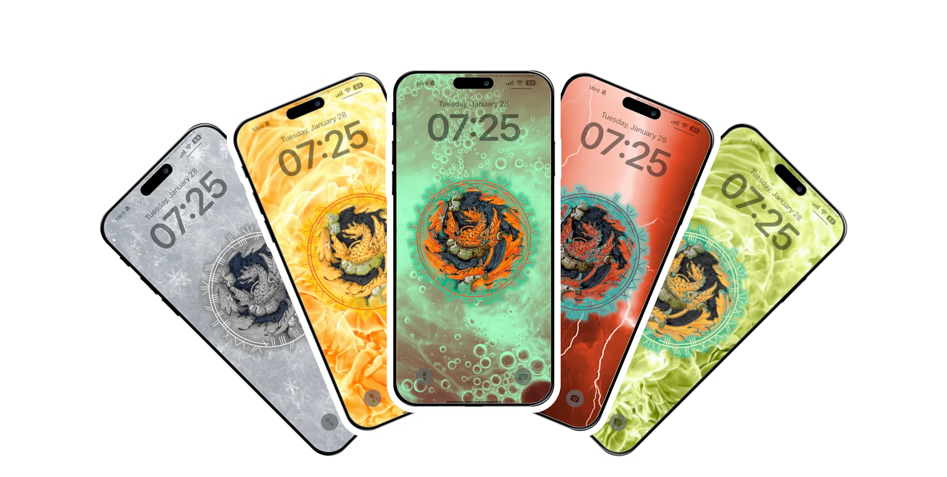 Metallic Dragons Phone Wallpaper Pack product image (1)
