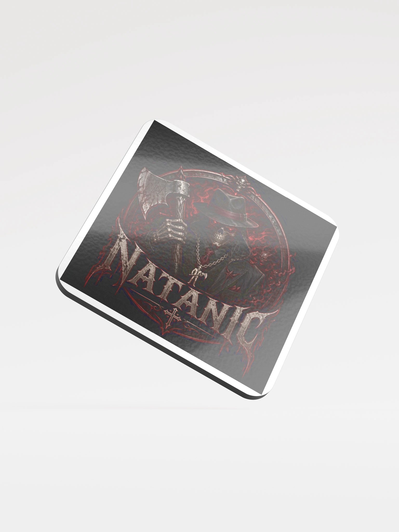 NATANIC: Grim Fedora Glossed Coaster product image (1)