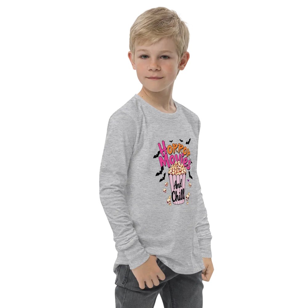 Horror Movies and Chill Popcorn Youth L/S Tee product image (4)