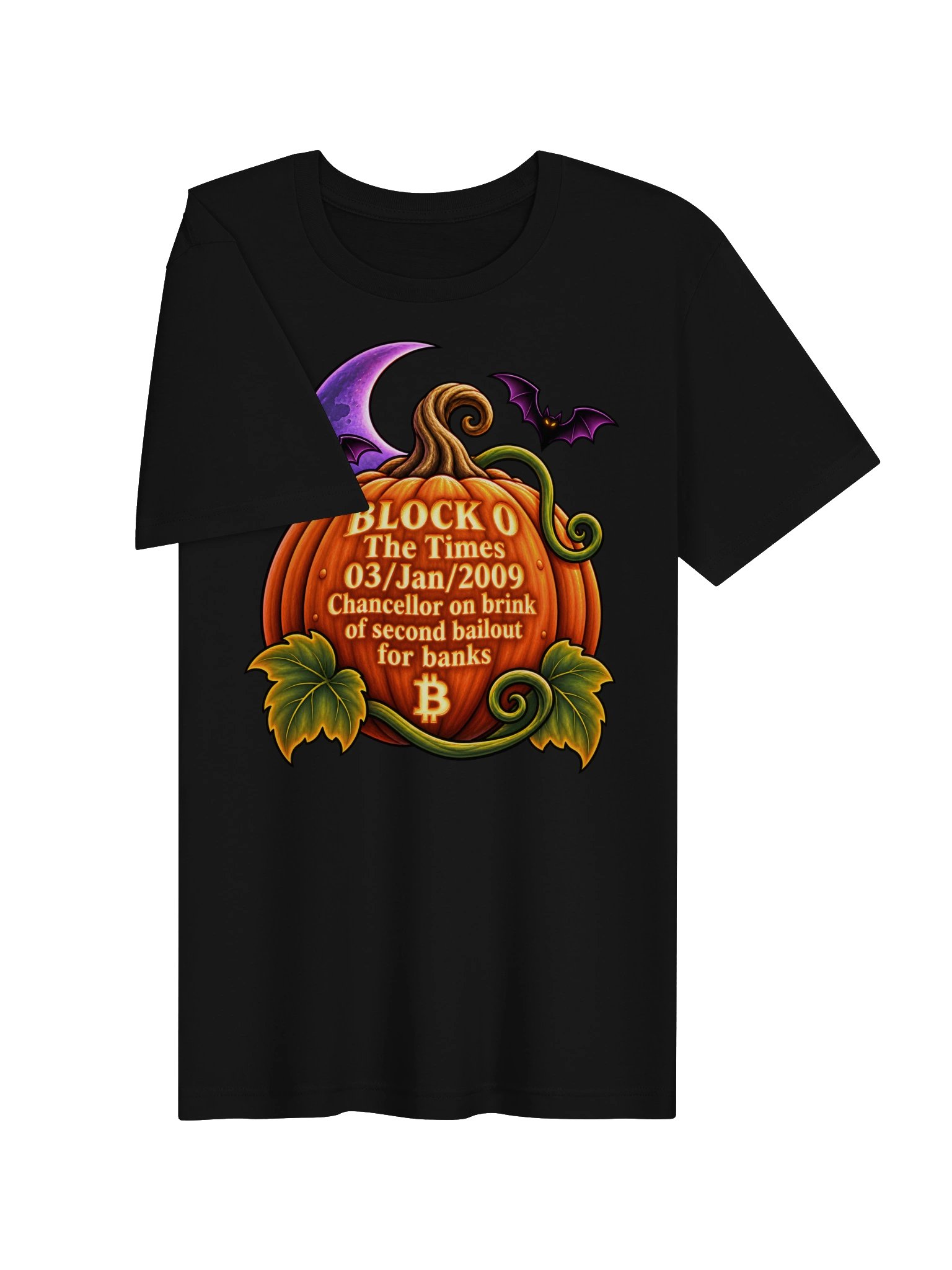 Genesis Pumpkin Full-Front Bitcoin T-Shirt product image (3)