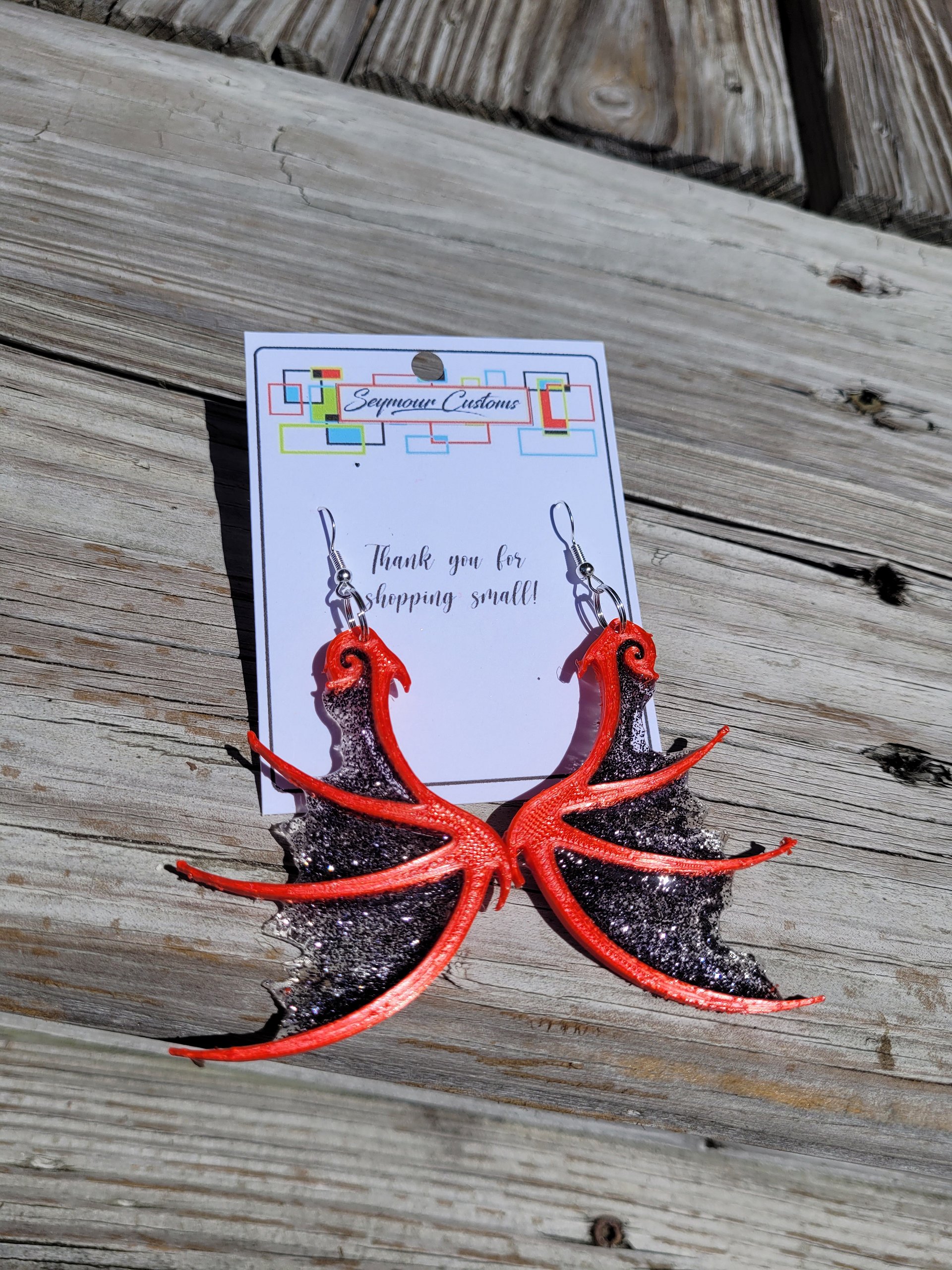 Red Dragon Wing Earrings product image (3)