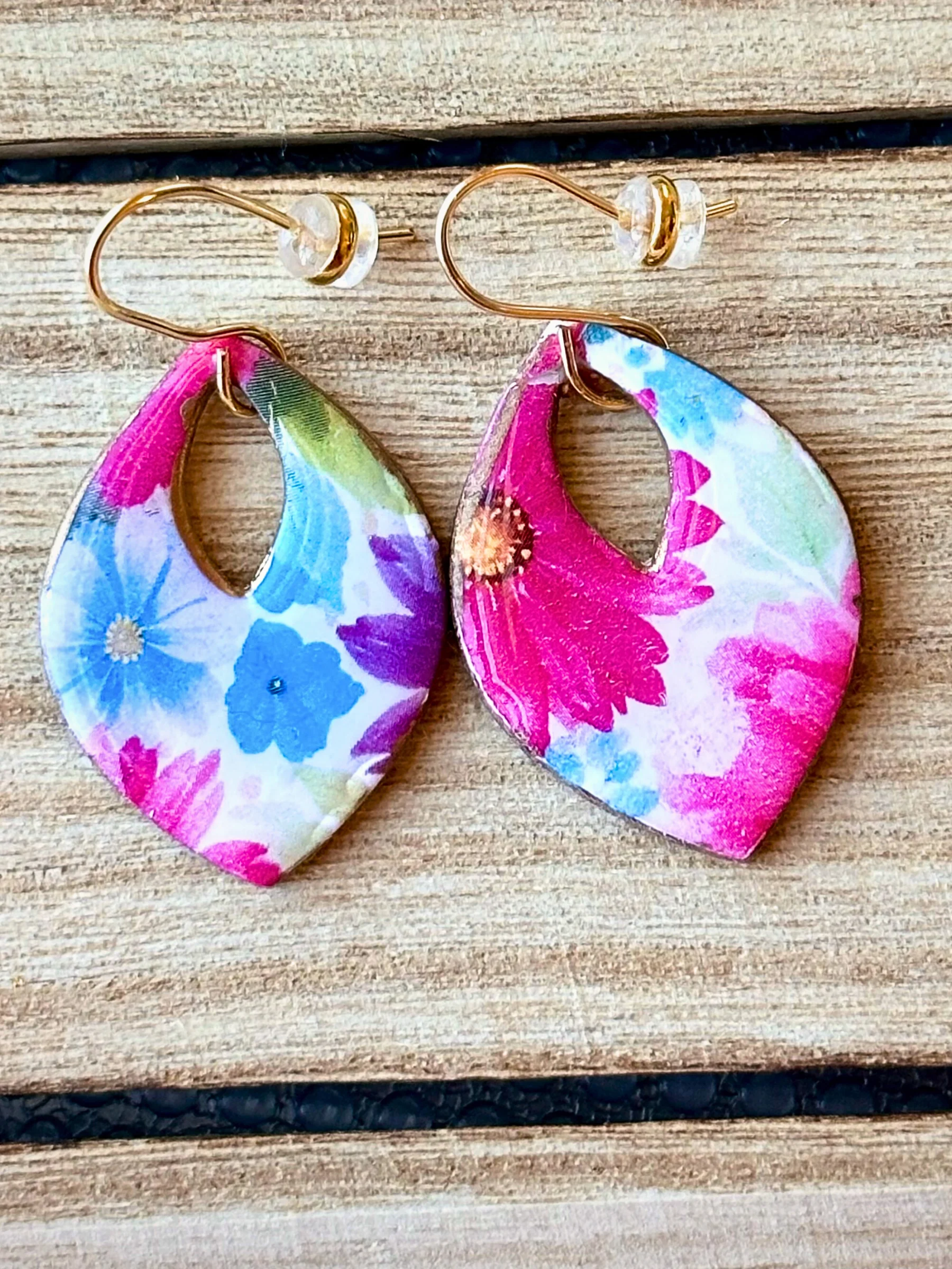 Floral Statement Drop Earrings – Handmade Botanical Clay Dangles product image (6)