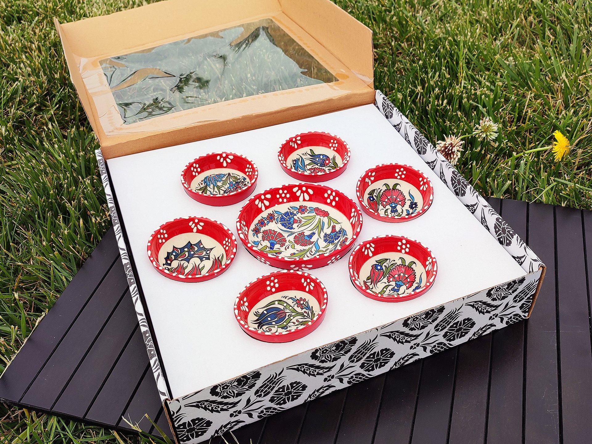 Ceramic snack bowl set, 7 pieces — handmade pottery, handmade ceramic, home decor, handmade gift, Turkish ceramic product image (7)