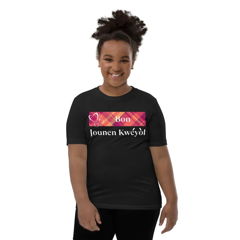 Bon Jounen Kwéyòl Madras Youth T-Shirt product image (4)