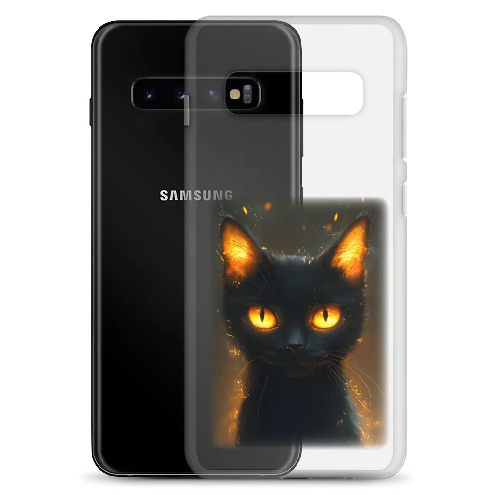Samsung phone case with fire cat product image (8)