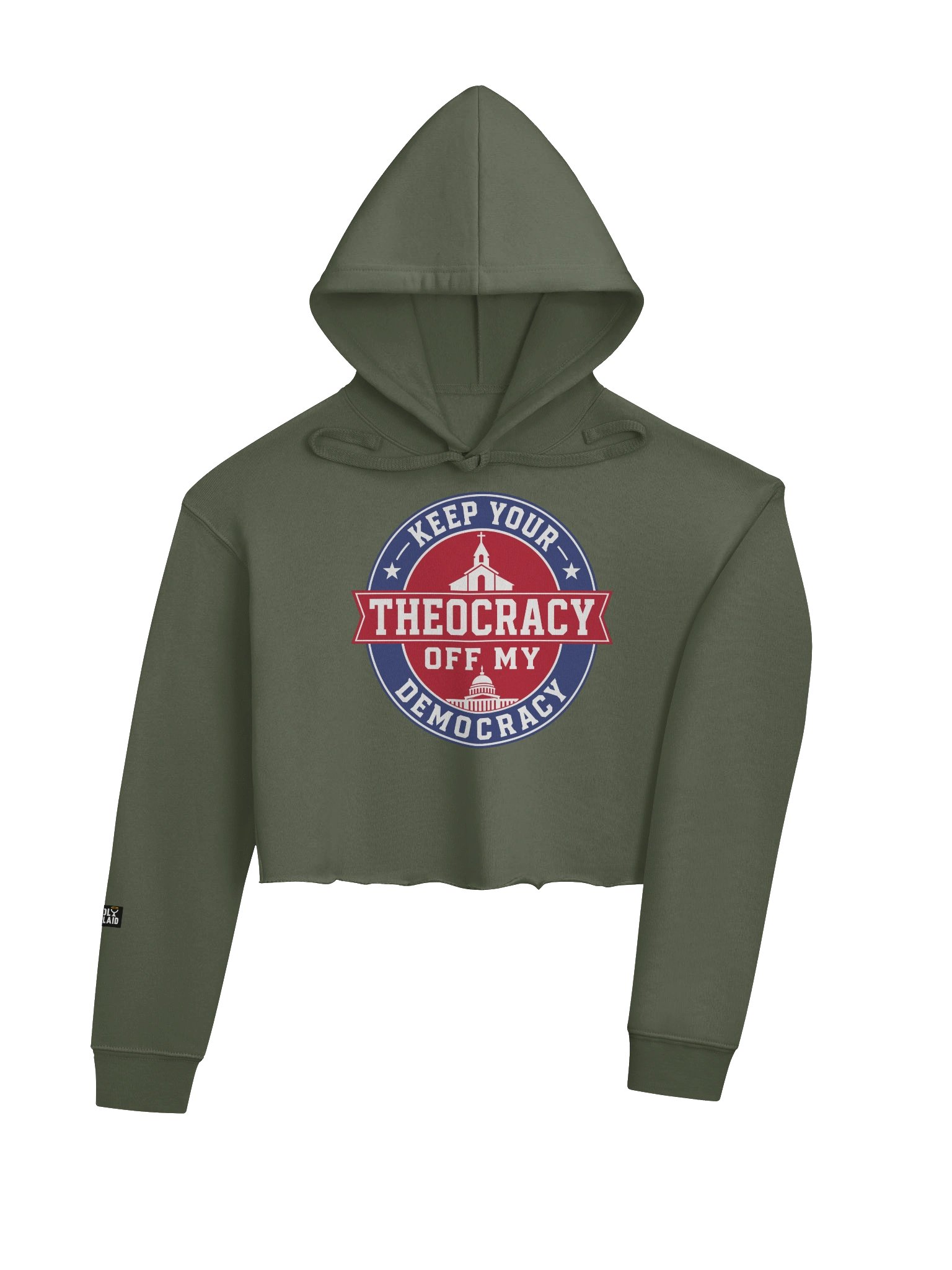 Keep Your Theocracy Off My Democracy - Fleece Crop Hoodie product image (8)
