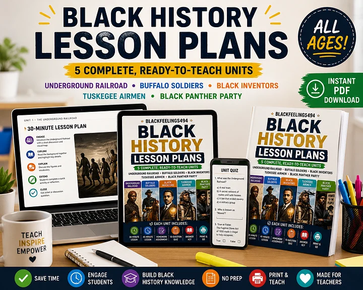 Black History Lesson Plans 5 Complete Ready-to-Teach Units (Printable PDF) product image (2)