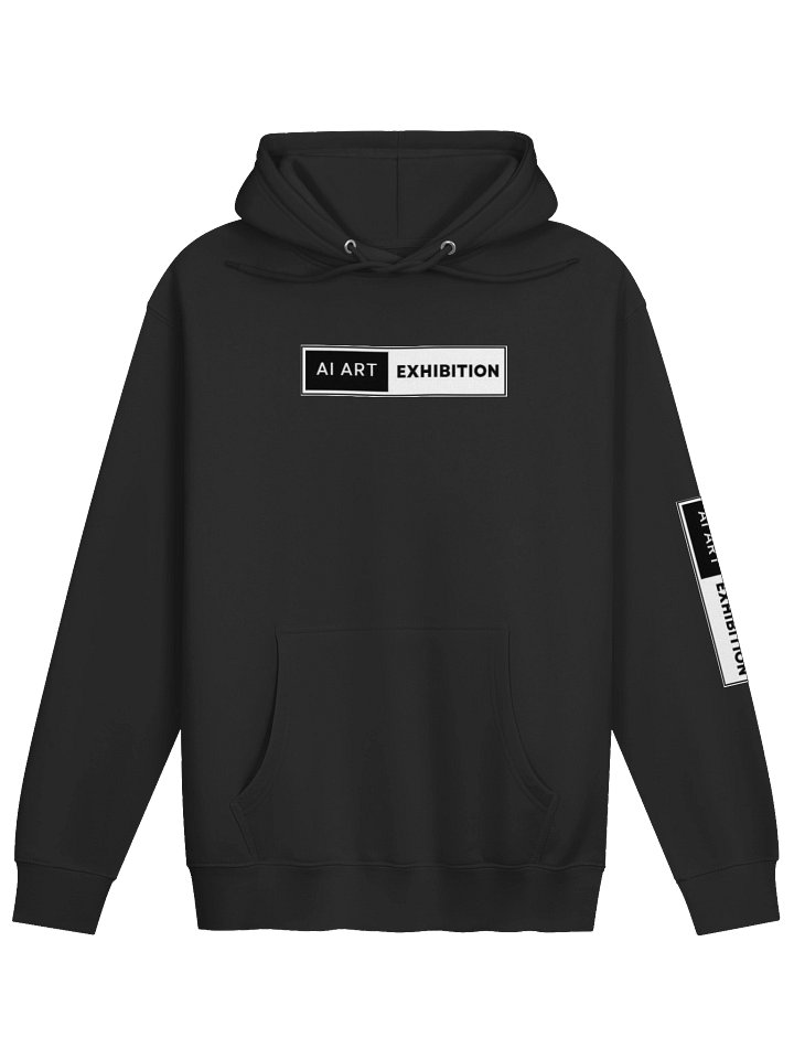 Women White "AI ART EXHIBITION BOX LOGO" premium pullover hoodie product image (1)