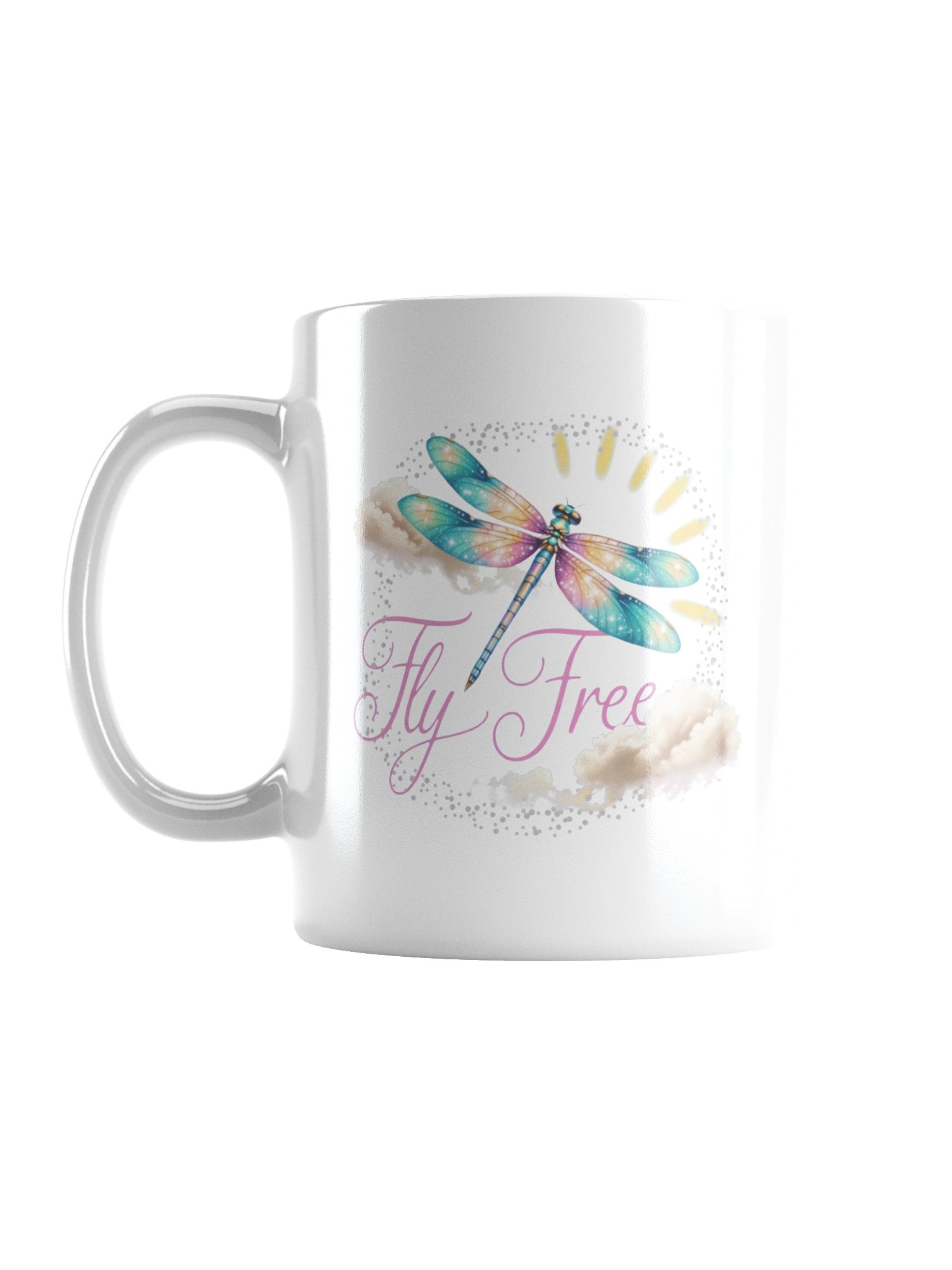 Fly Free Dragonfly Coffee Mug – Inspirational Nature Quote product image (1)