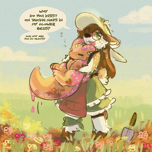 sleepy donut dragon fell asleep in the flowers... 🍩🌻🥀
artfight attack for DawnDoe
#furryart #artfight #deer #dragon
