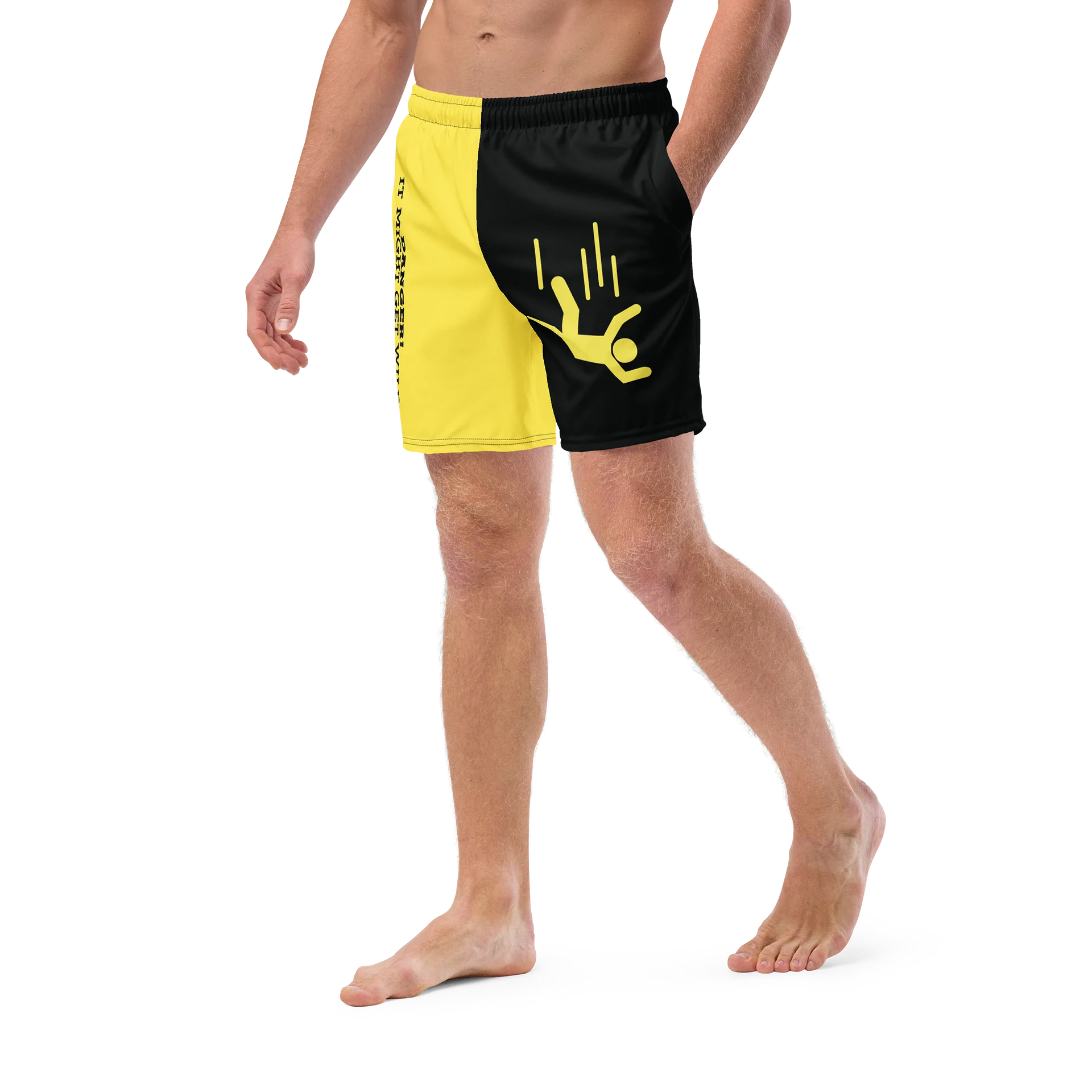 DANGER! - Black/Yellow Swim Trunks product image (5)