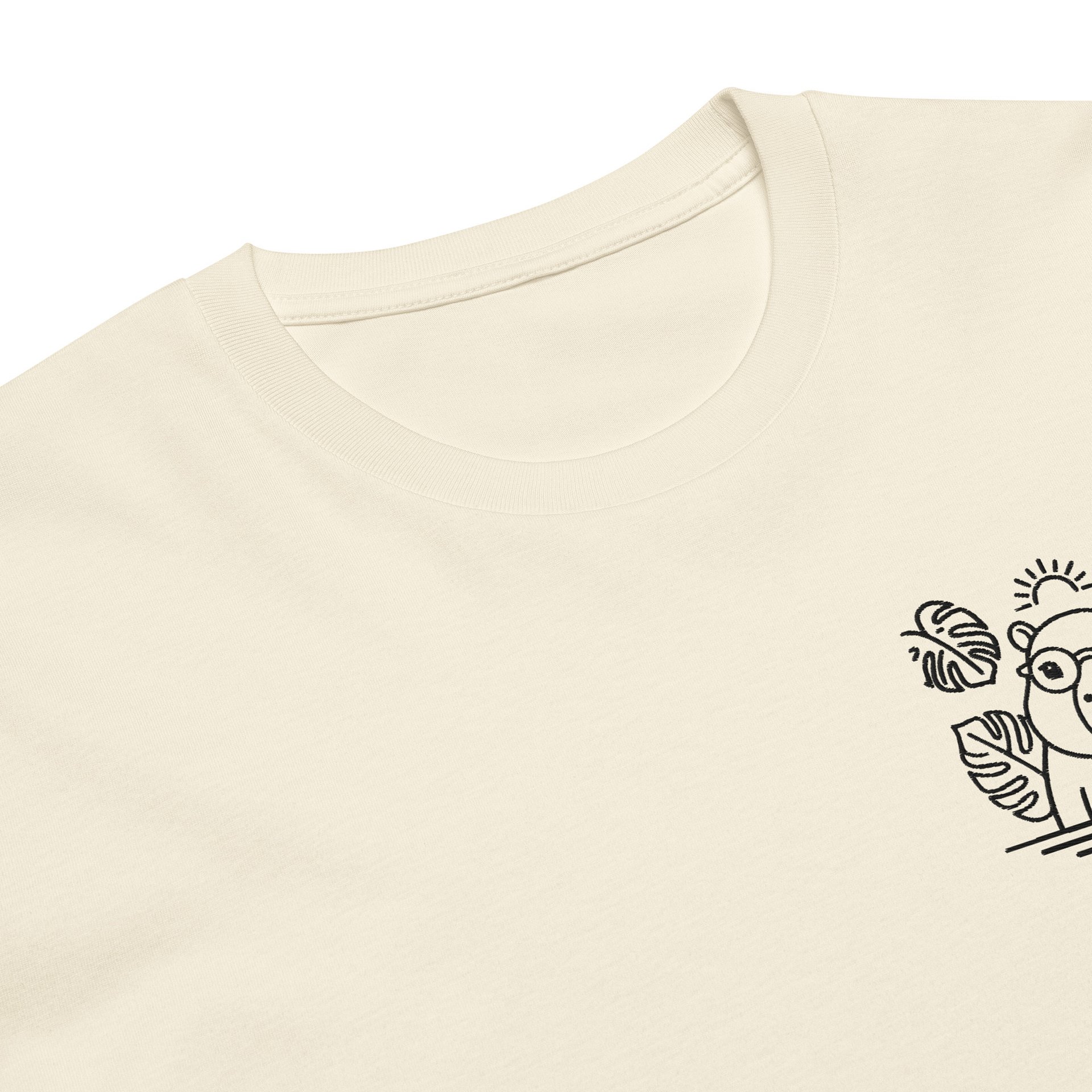 Embroidered Capybara Tee - Premium Quiet Tropics Combed Cotton Crewneck in Minimalist Luxury Style product image (10)
