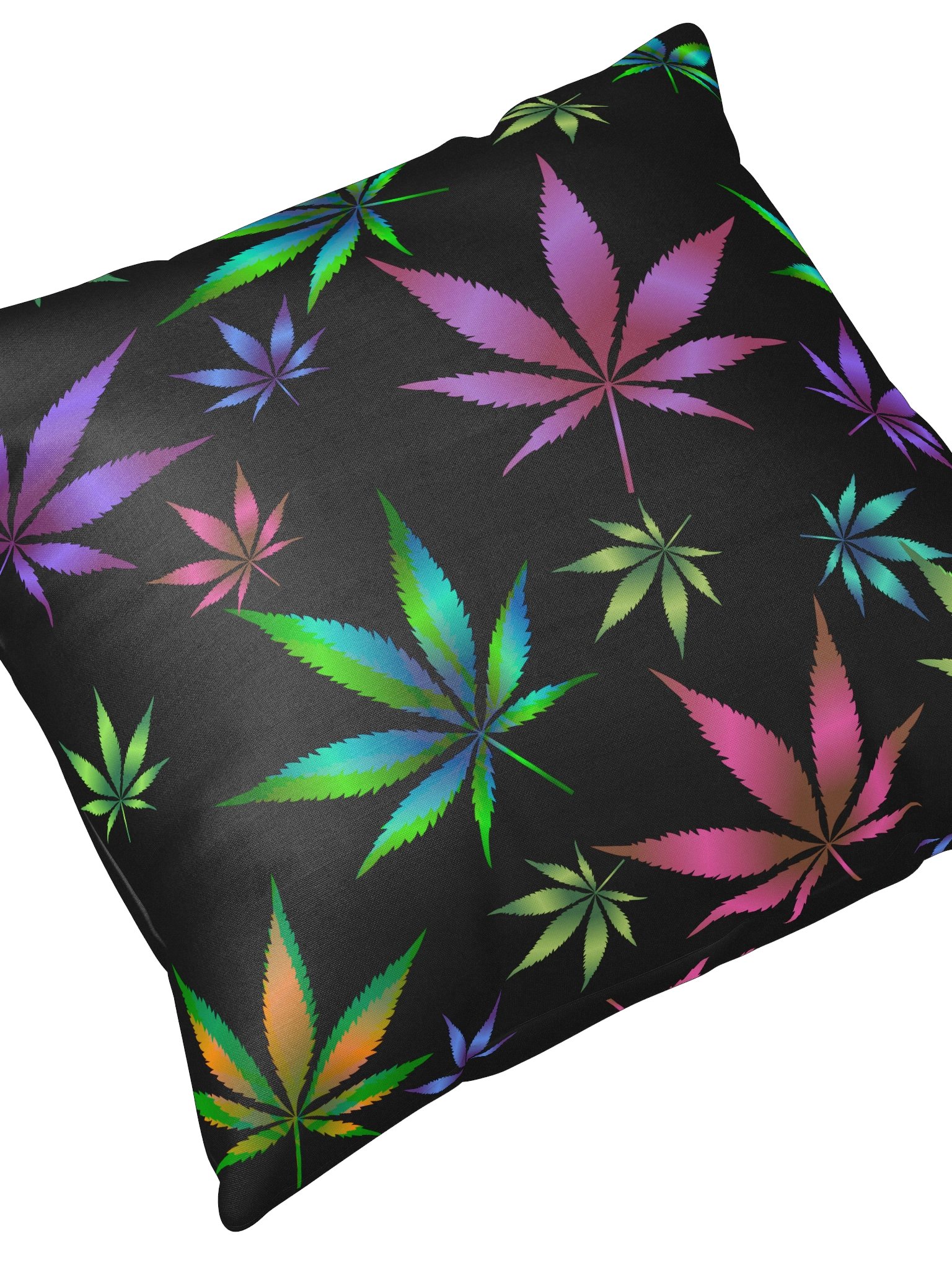 Vibrant Vibes - Colorful Cannabis Leaf - Premium Throw Pillow product image (2)