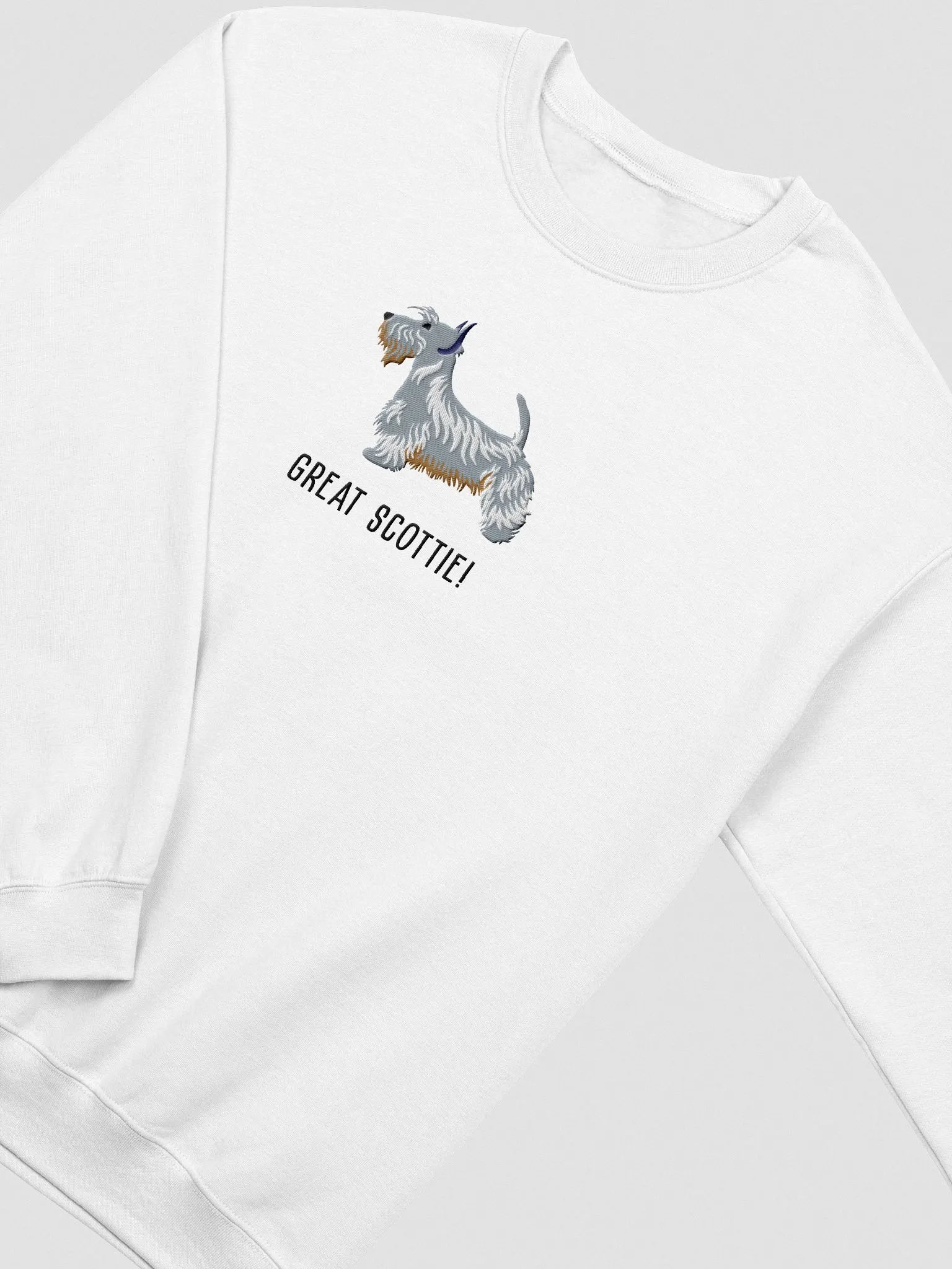 Great Scottie! Sweatshirt (Embroidered) of a Scottish Terrier(Blue) product image (6)