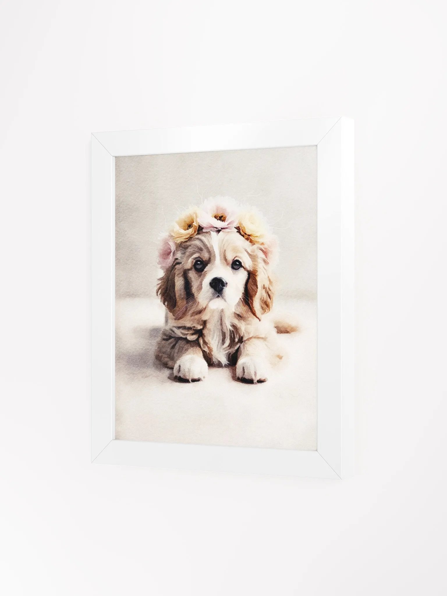 Floral Crowned Puppy - Framed Matte Poster product image (81)