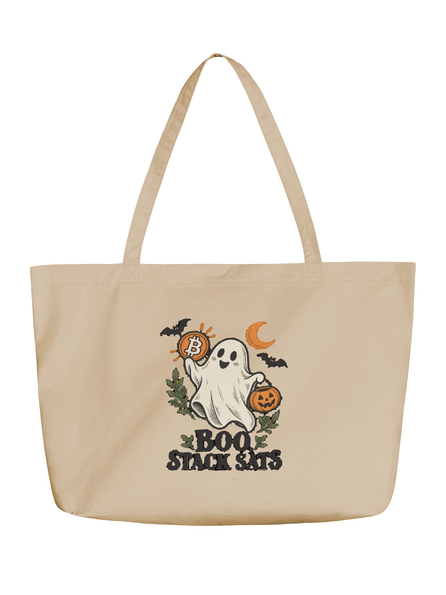 Boo, Stack Sats — Bitcoin Halloween Organic Tote product image (1)