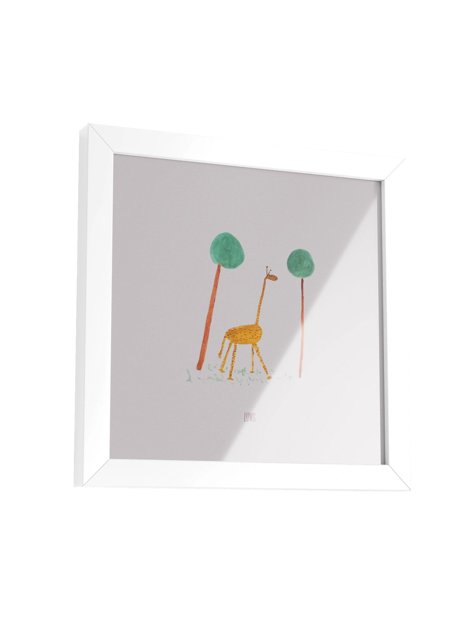 Liam, the giraffe | Giraffe Watercolor Poster (Framed) product image (3)