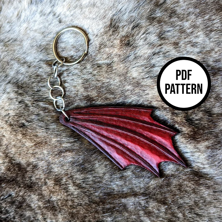 Dragon Wing Leather Keychain PDF Pattern product image (1)