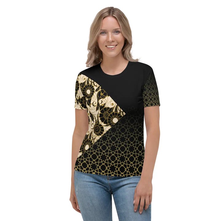 Black And Gold Patterned T-Shirt product image (1)